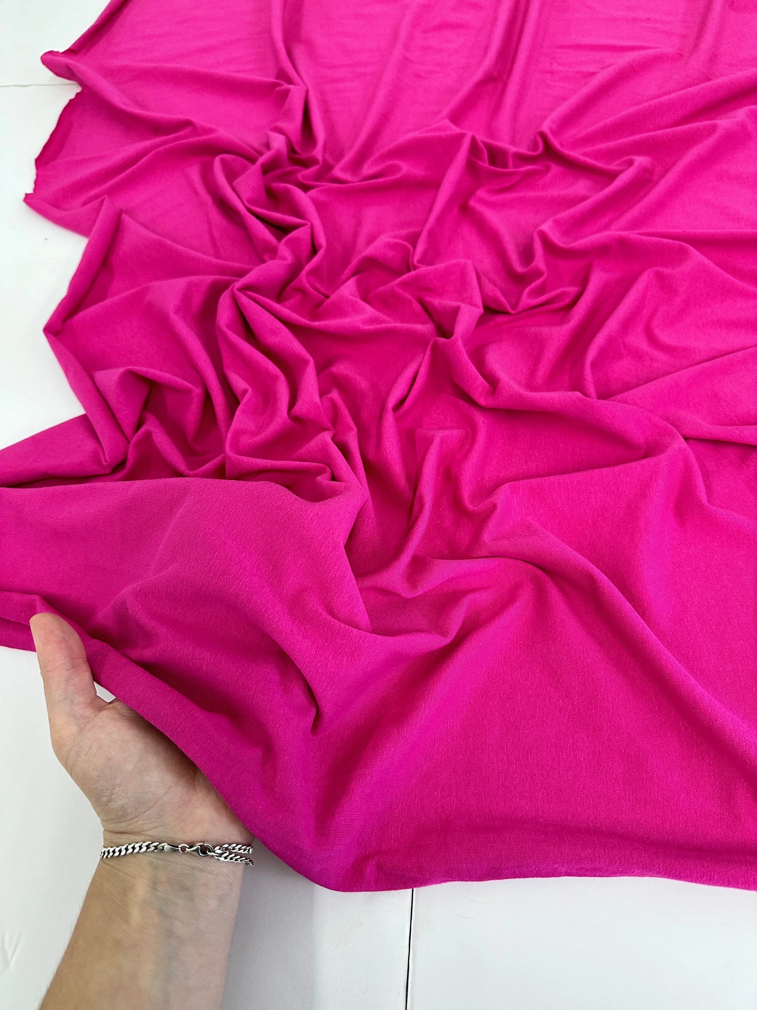 Fuchsia Cotton Jersey Knit - Image 2