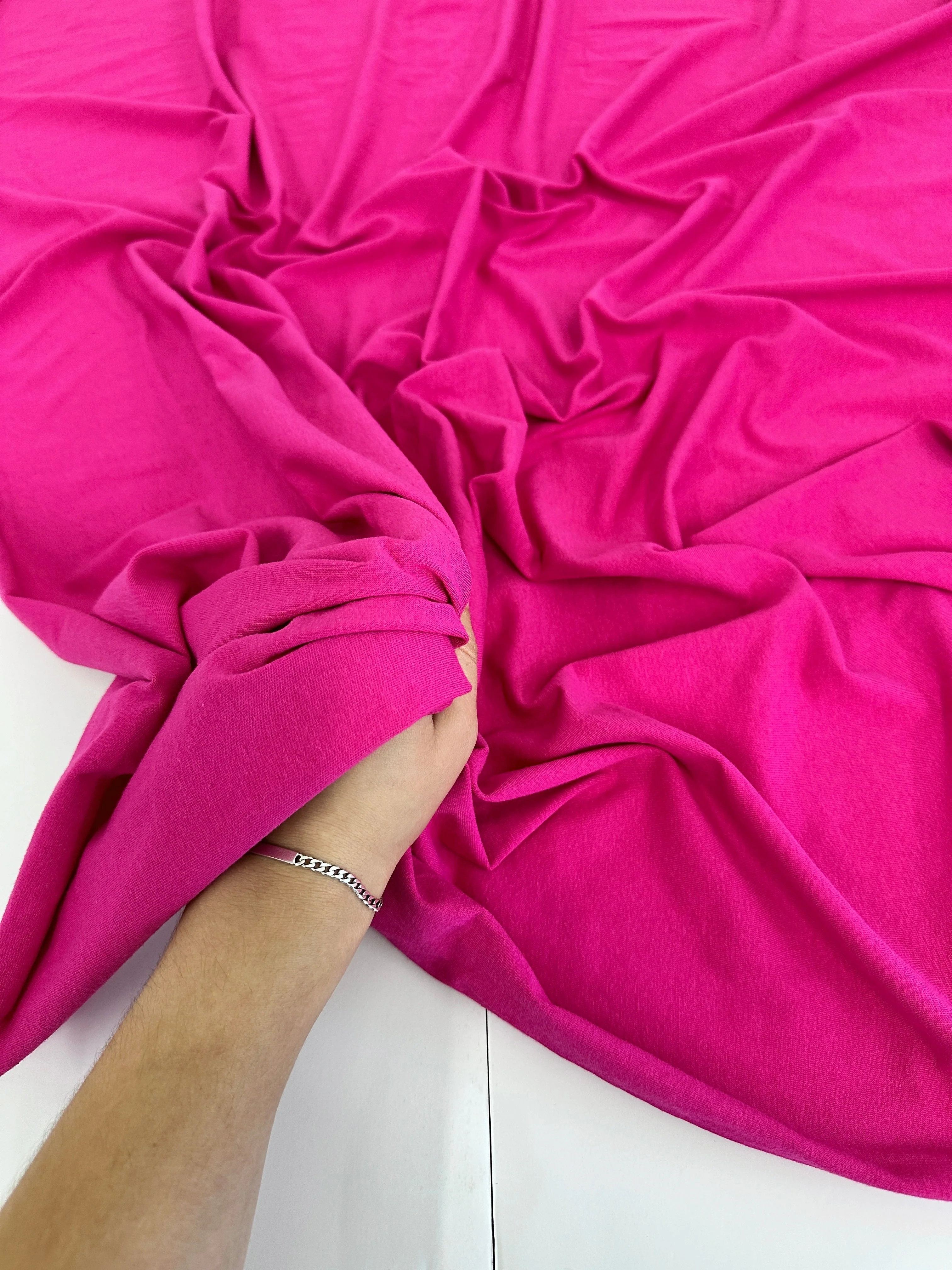 Fuchsia Cotton Jersey Knit - Image 5