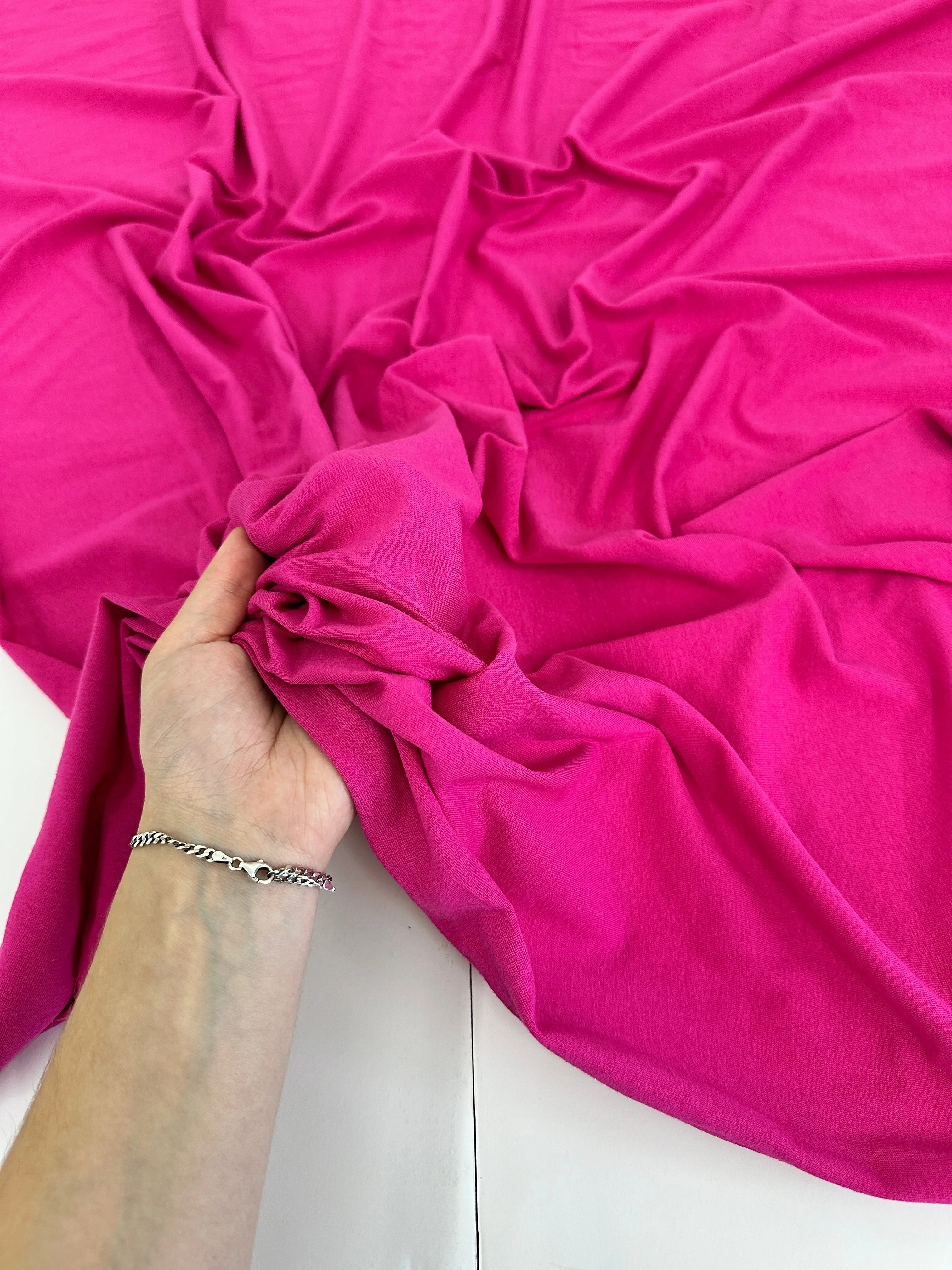 Fuchsia Cotton Jersey Knit - Image 7