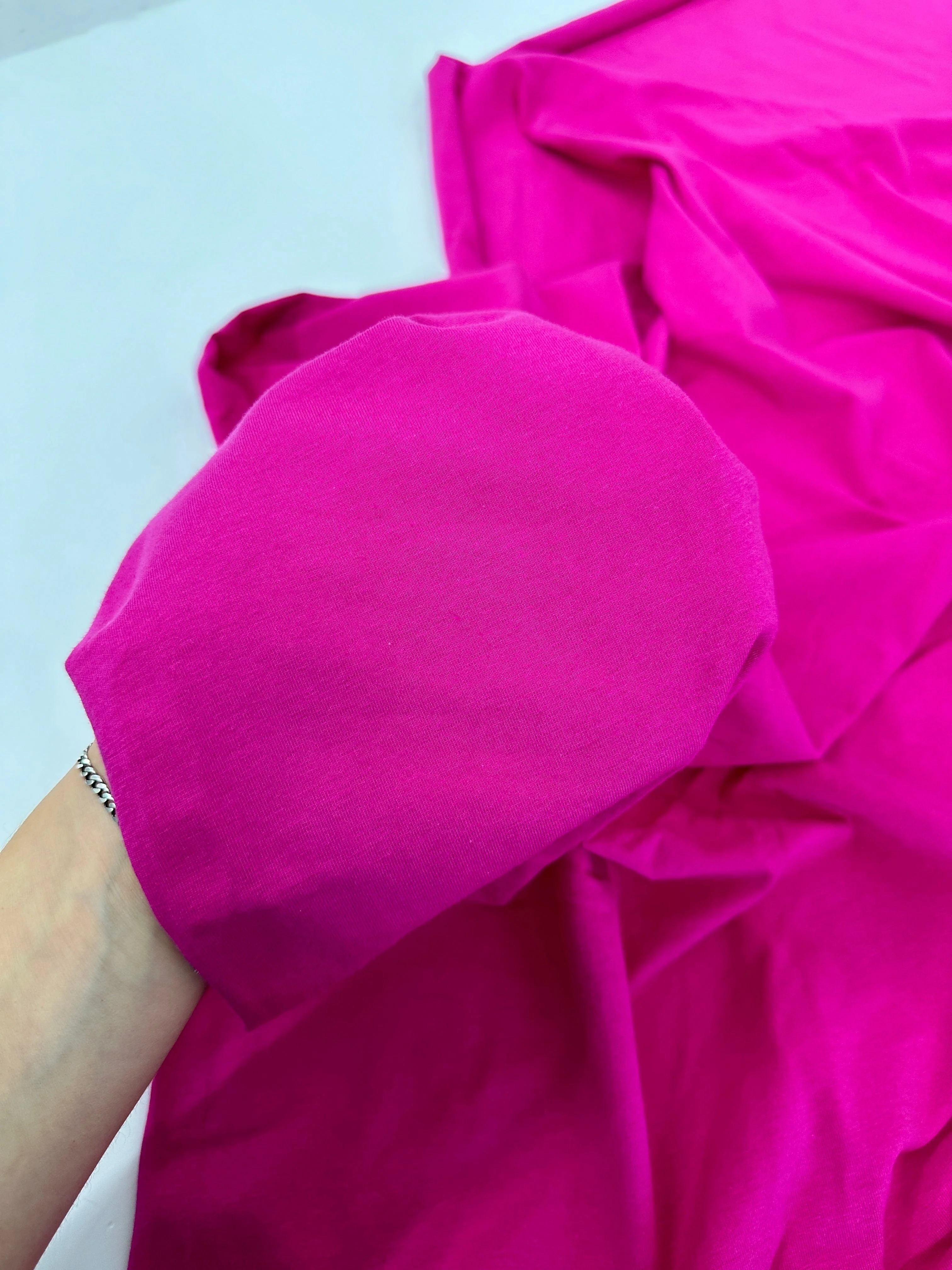 Fuchsia Cotton Jersey Knit - Image 8