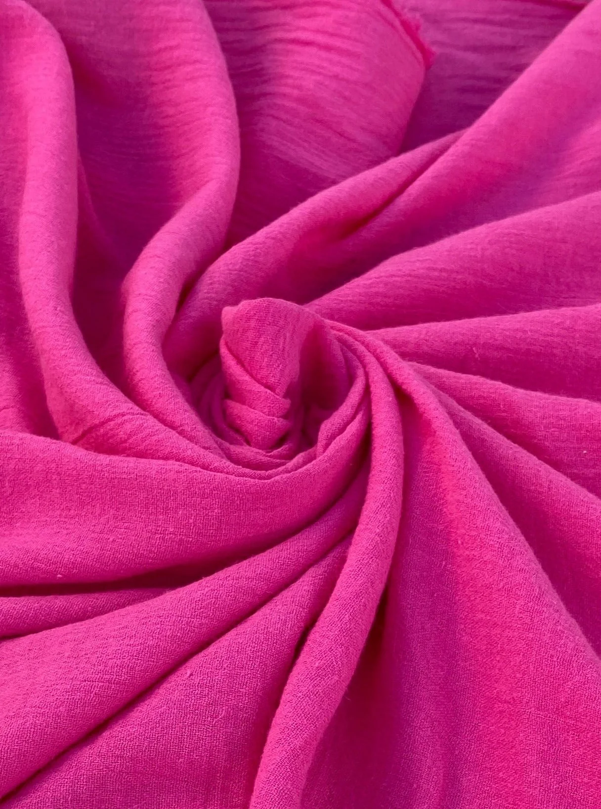 Fuchsia Crinkle Cotton Gauze