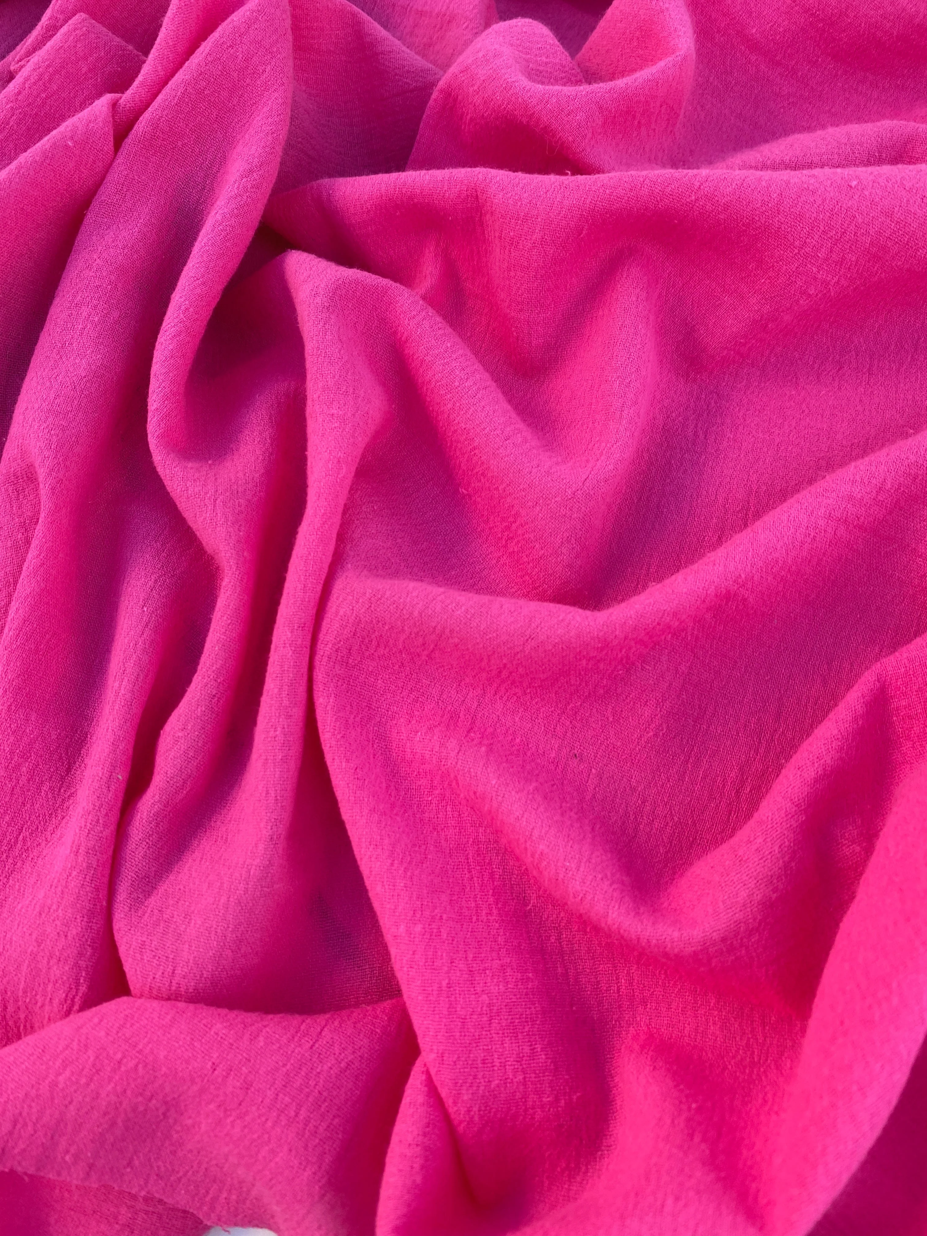 Fuchsia Crinkle Cotton Gauze - Image 3