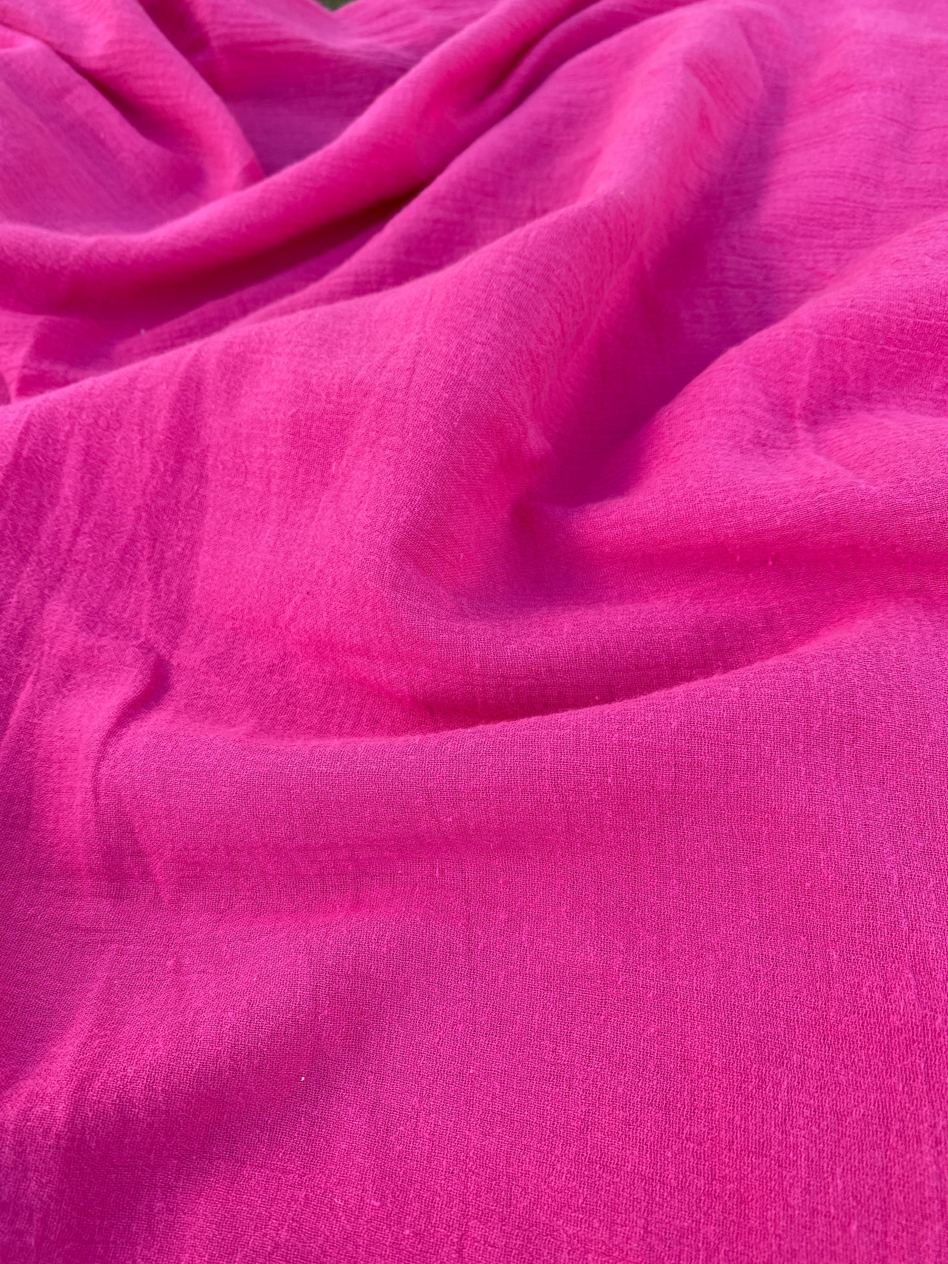 Fuchsia Crinkle Cotton Gauze - Image 4