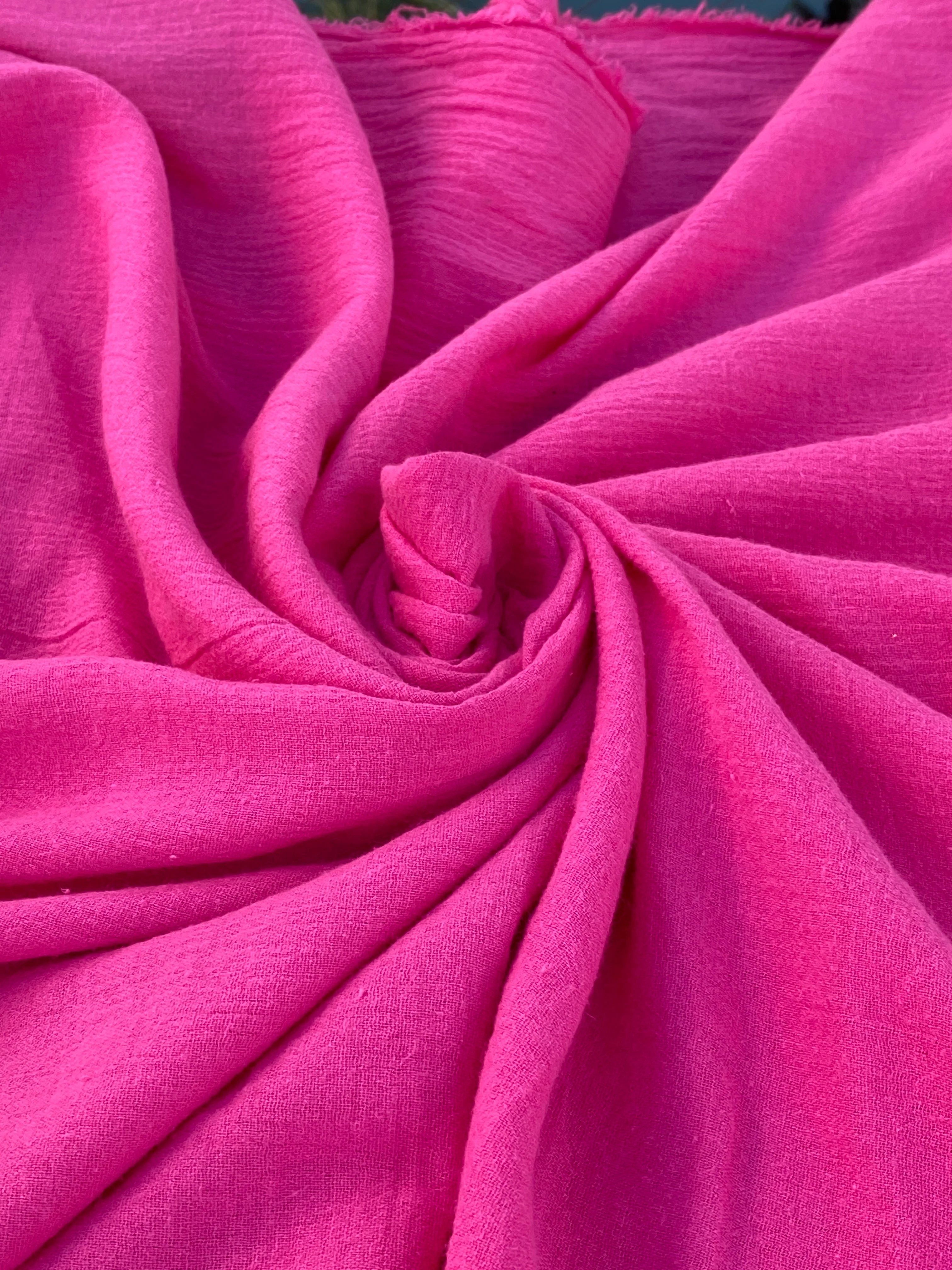 Fuchsia Crinkle Cotton Gauze - Image 5