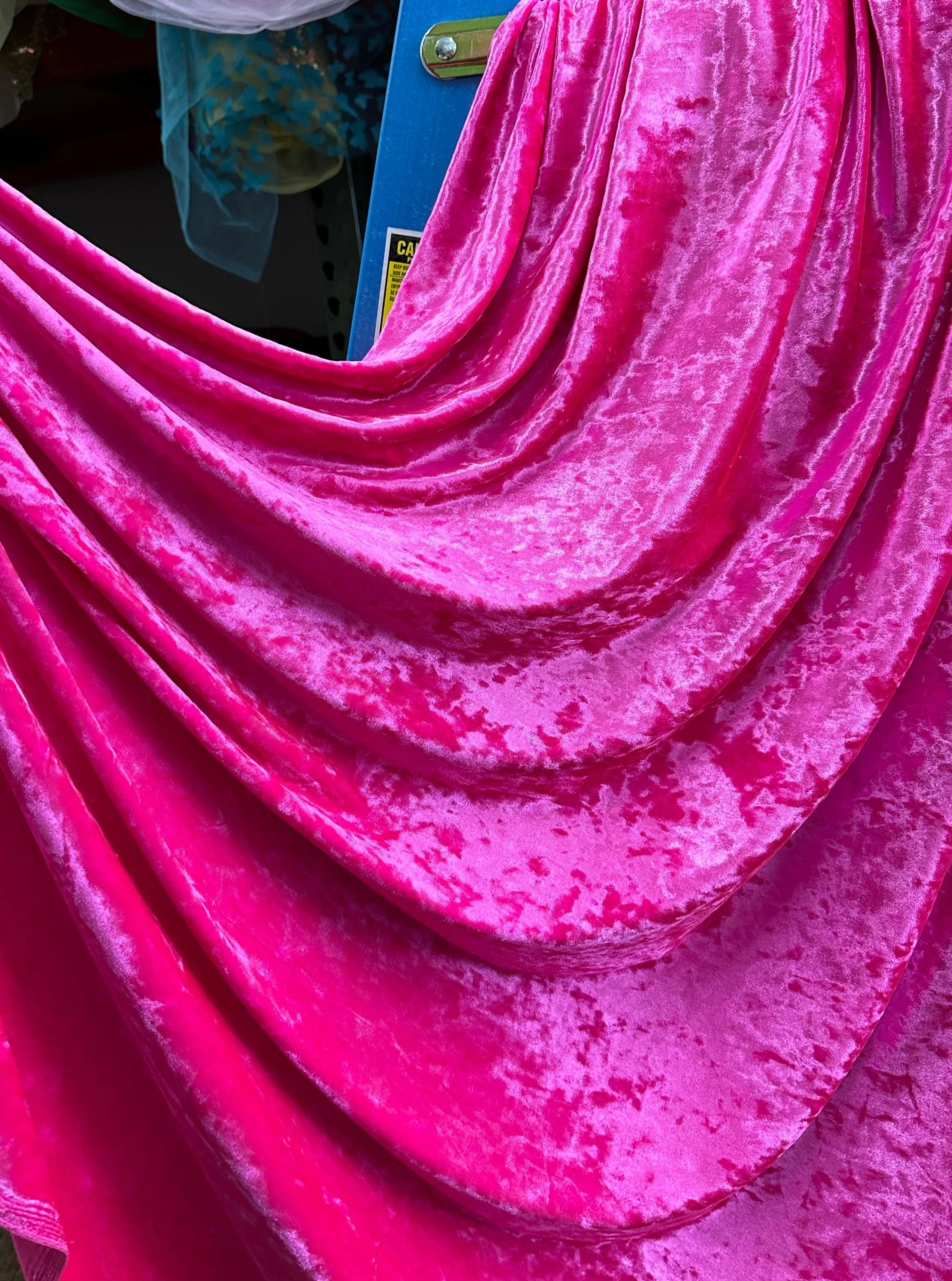Fuchsia Stretch Crushed Velvet