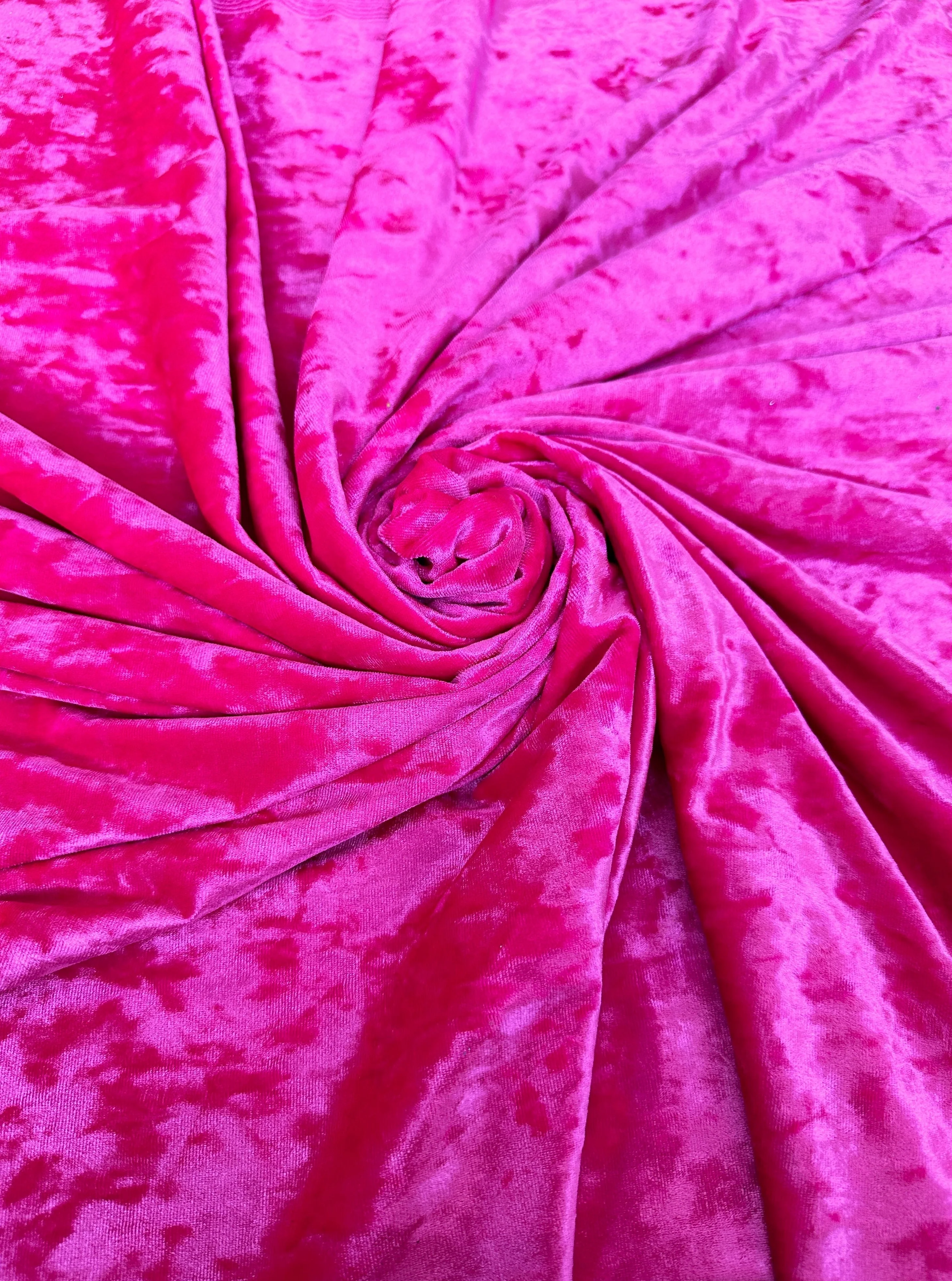 Fuchsia Stretch Crushed Velvet - Image 2