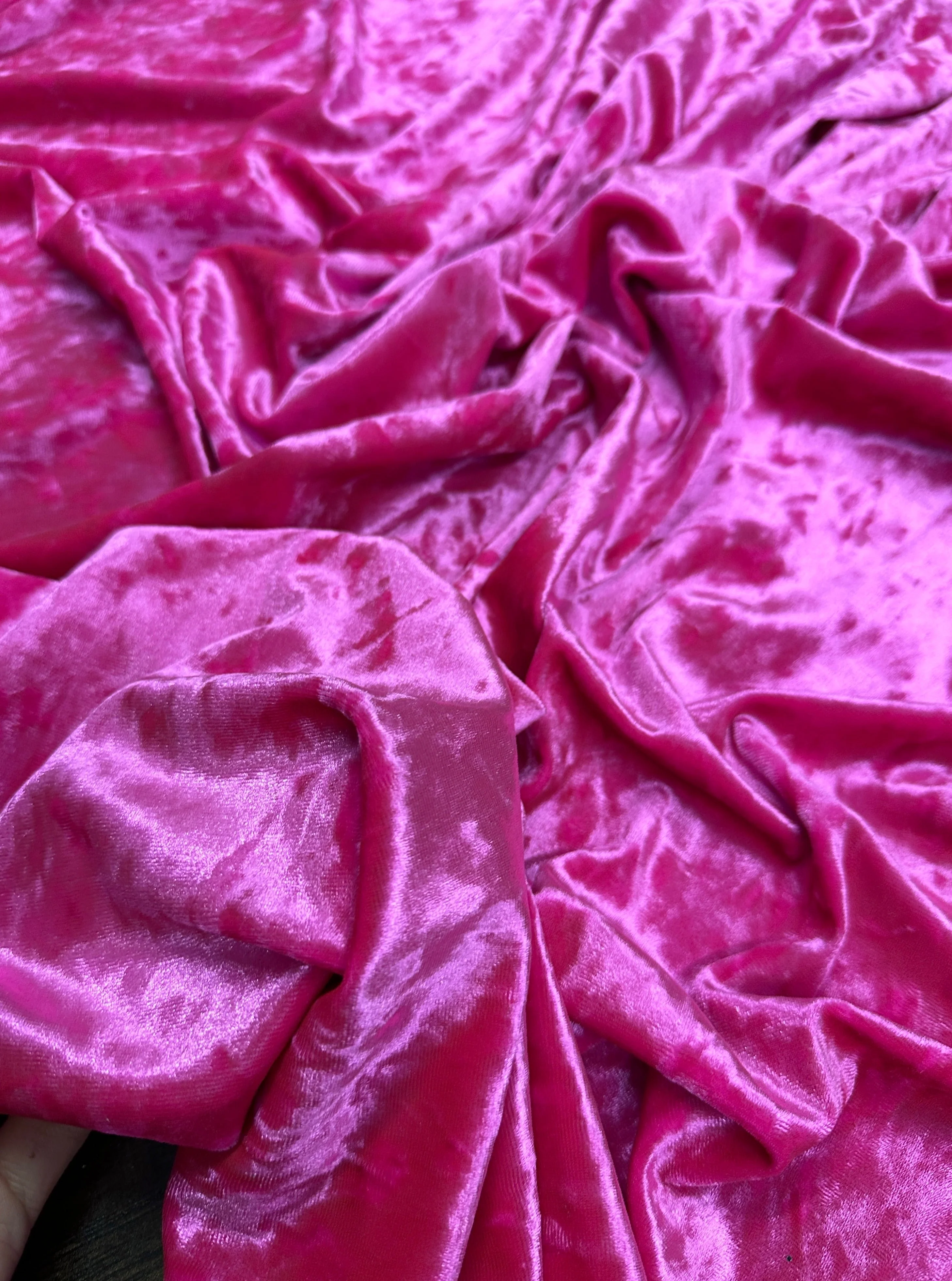 Fuchsia Stretch Crushed Velvet - Image 3