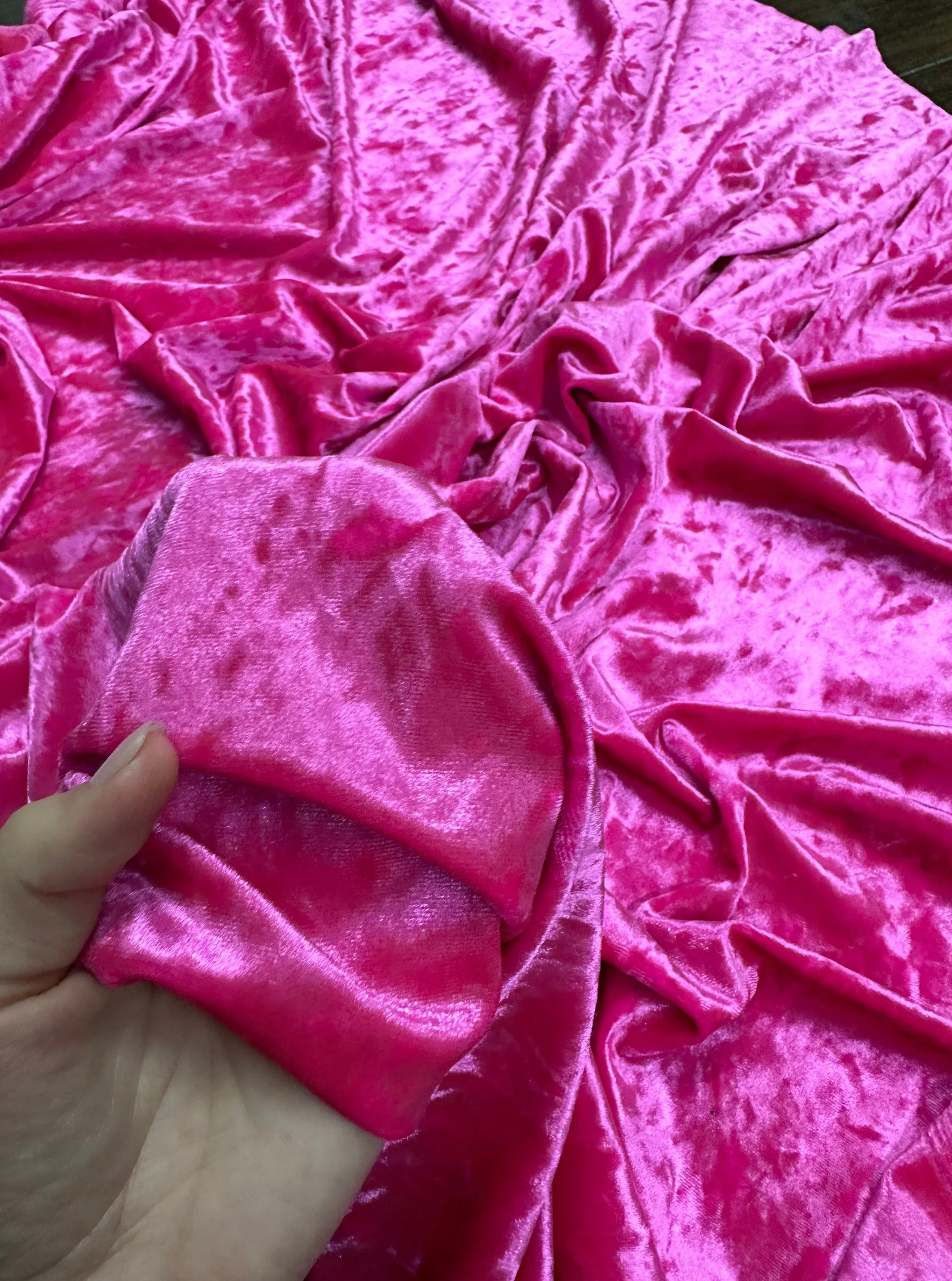 Fuchsia Stretch Crushed Velvet - Image 5