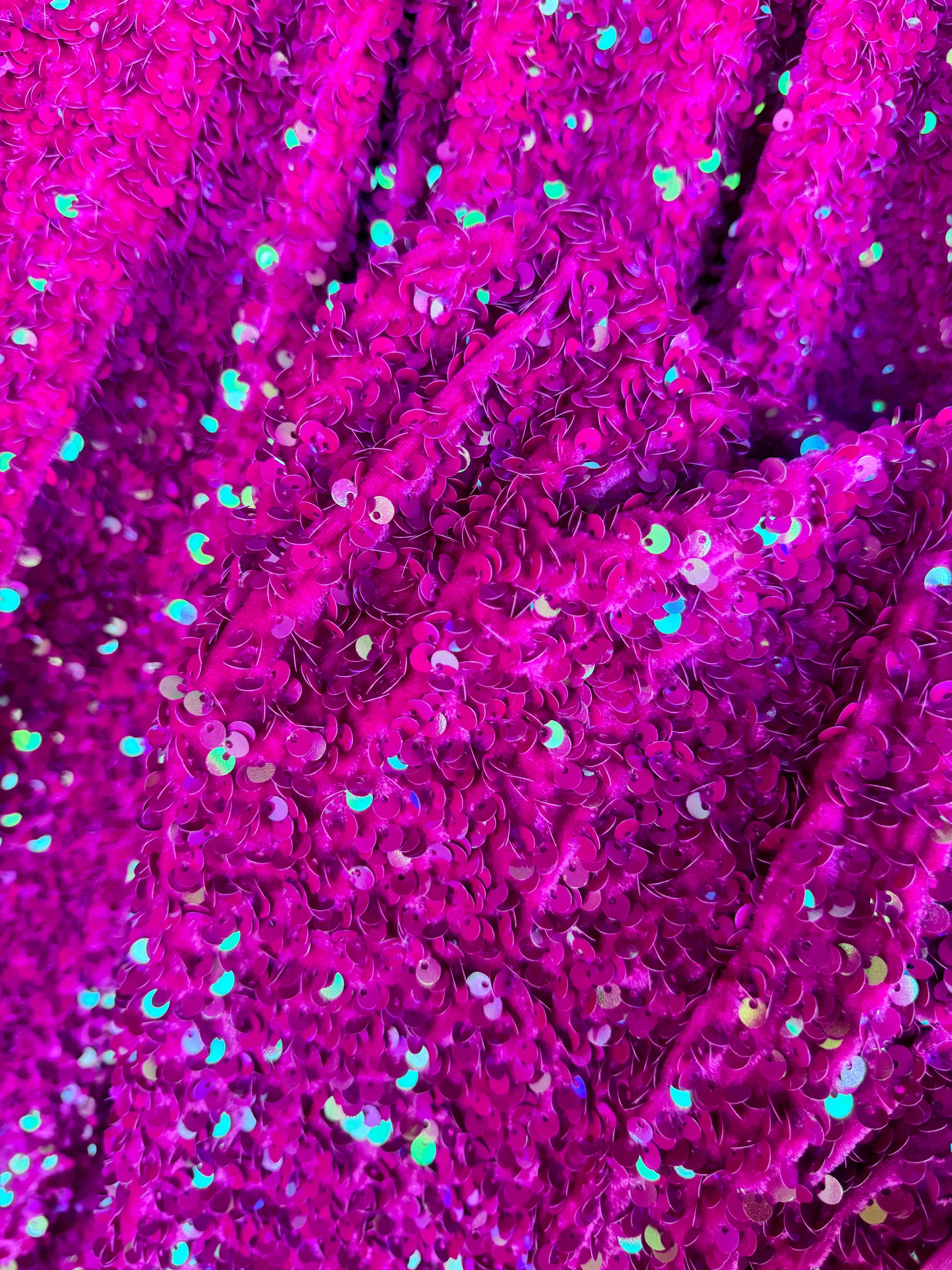 Fuchsia Iridescent Sequin on Velvet - Image 6