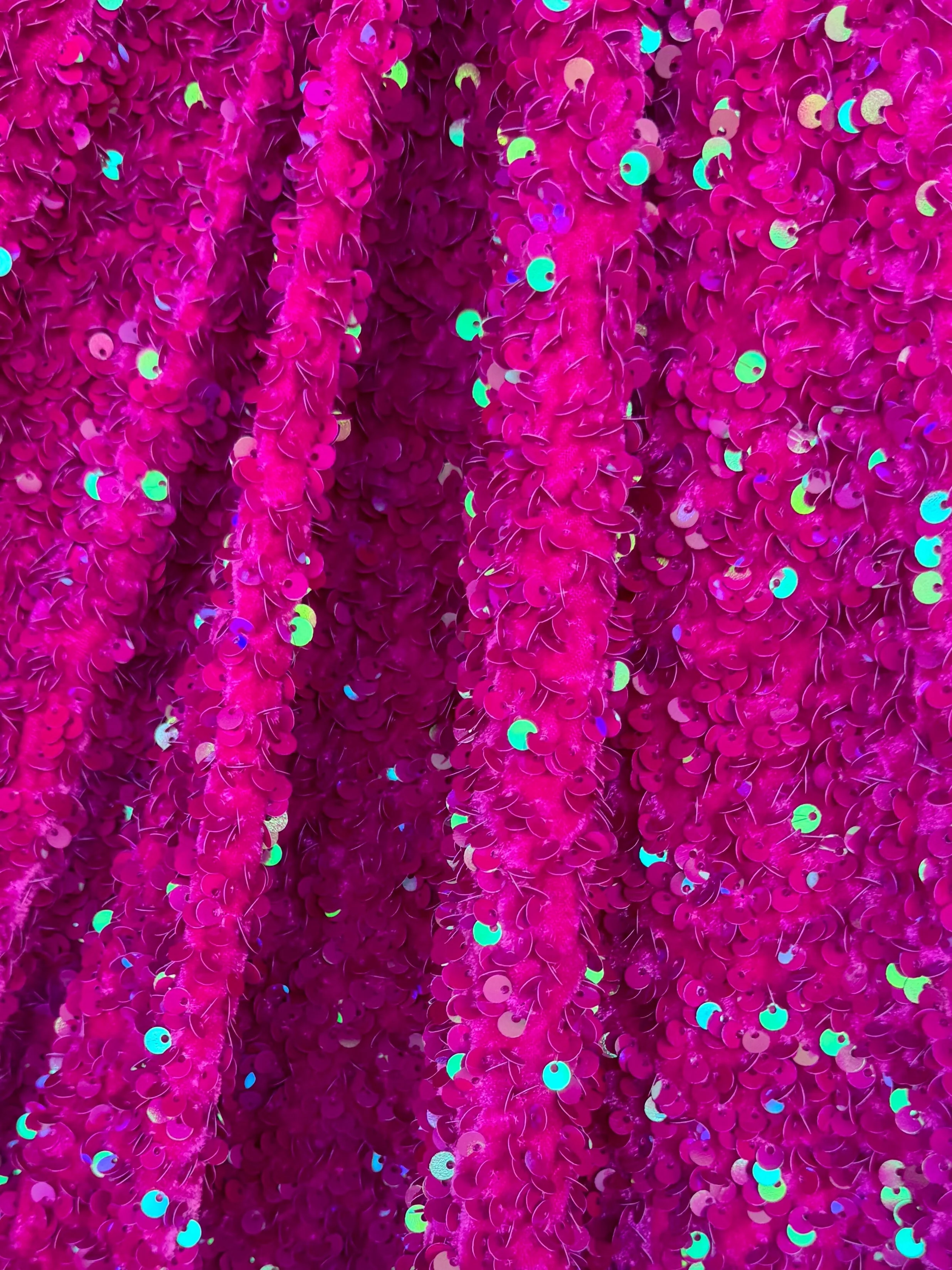 Fuchsia Iridescent Sequin on Velvet - Image 8