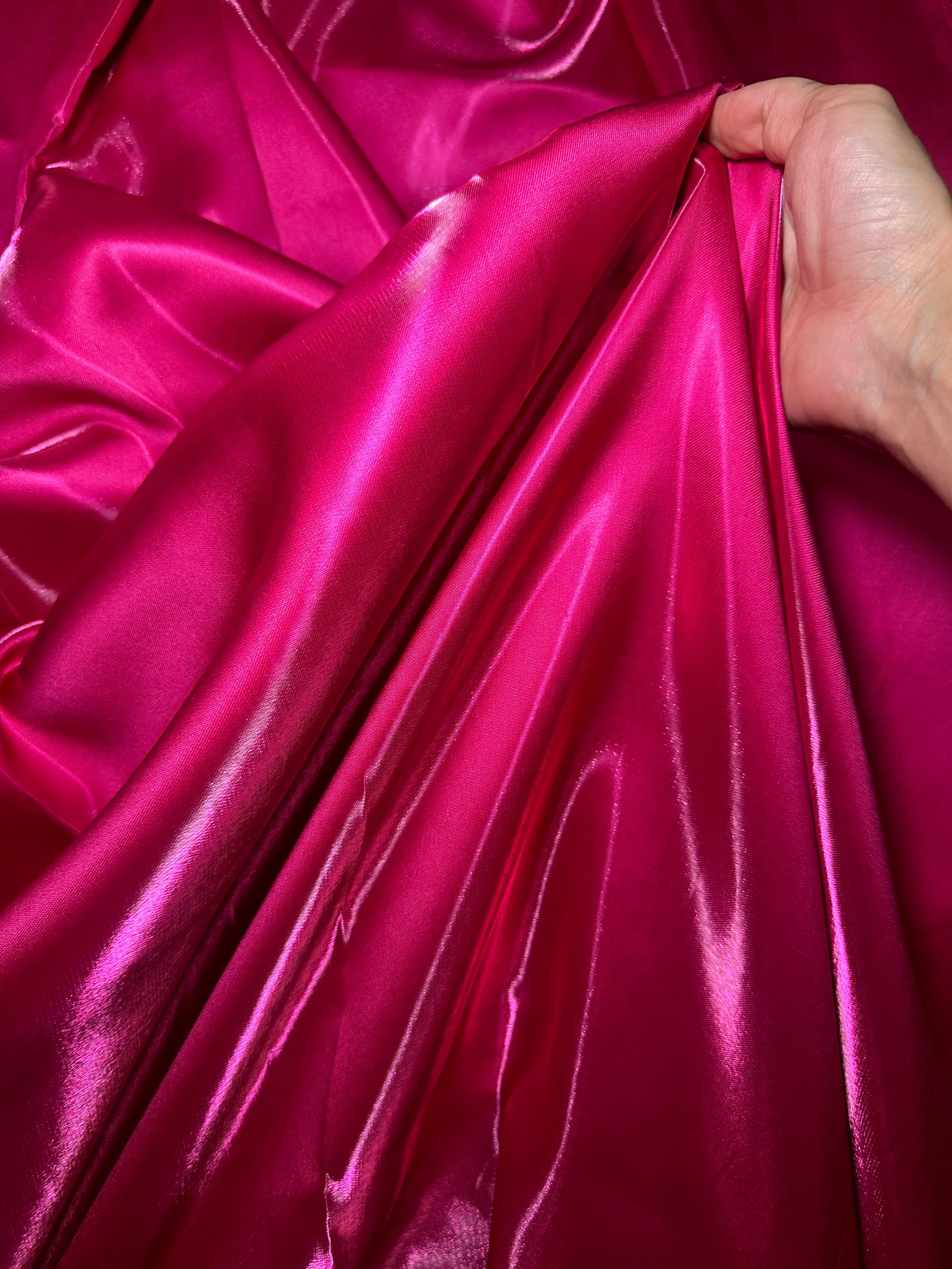 Fuchsia Liquid Bridal Satin - Image 3