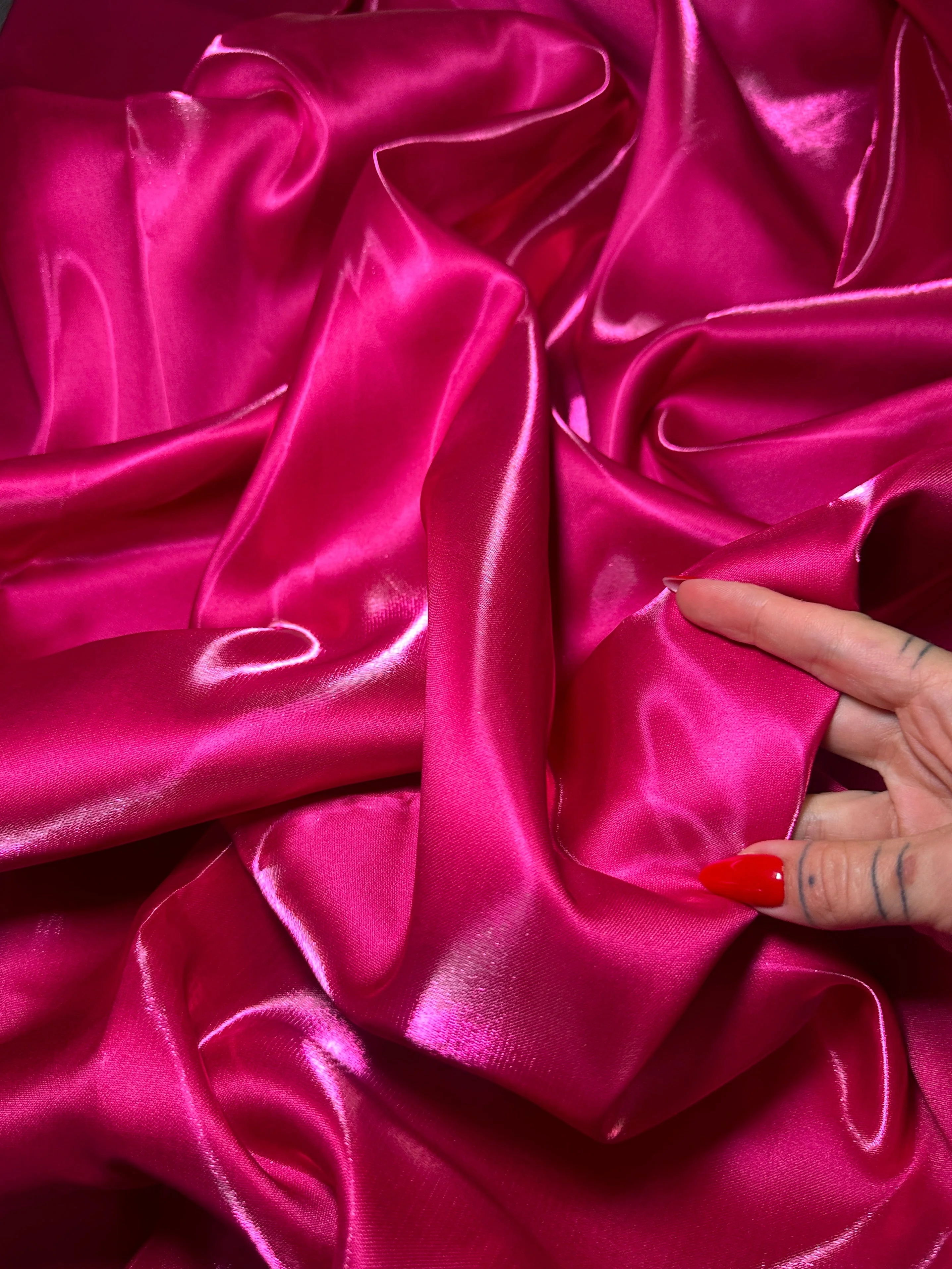 Fuchsia Liquid Bridal Satin - Image 6