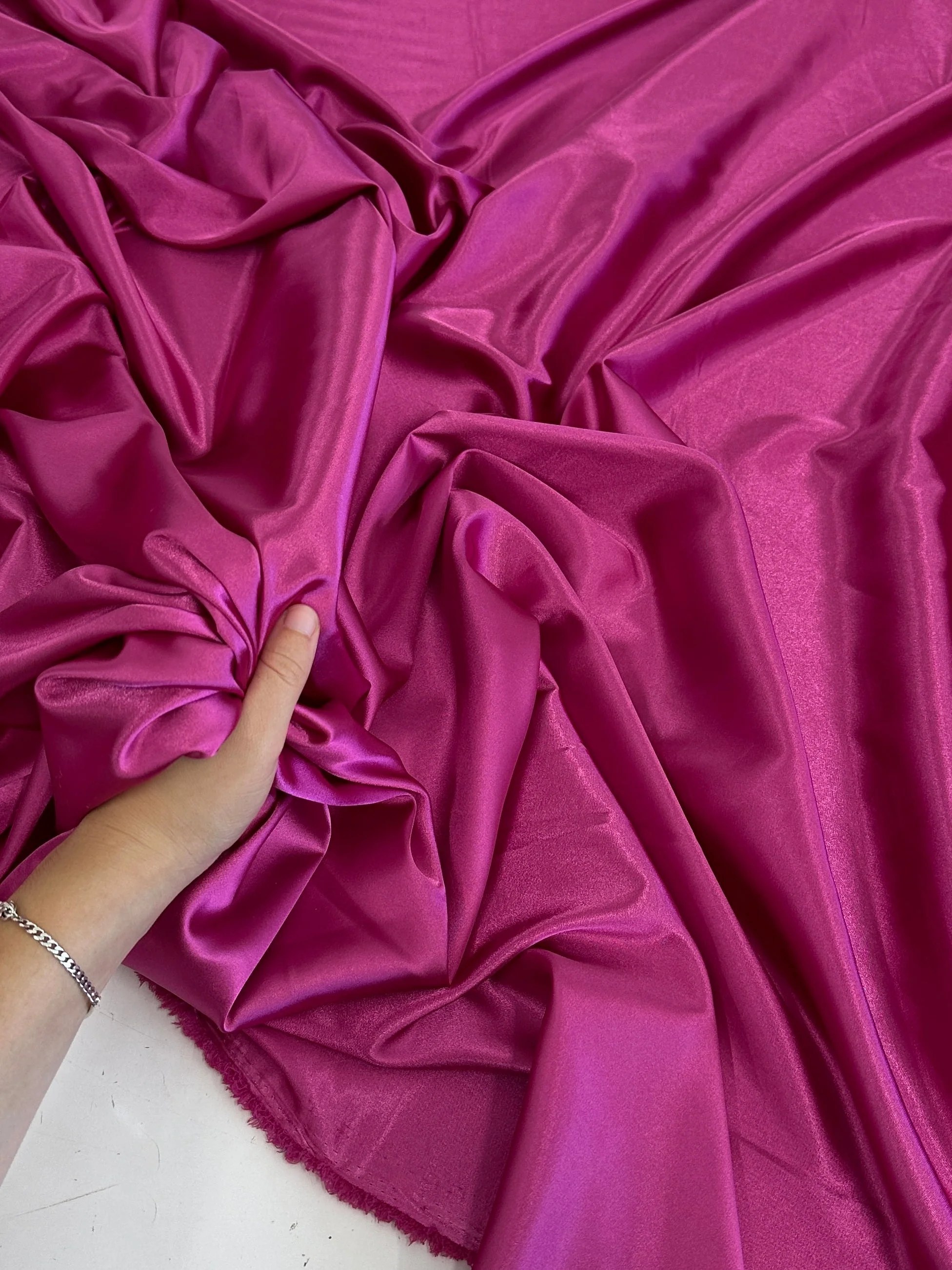 Fuchsia Luxury Silky Stretch Satin - Image 9