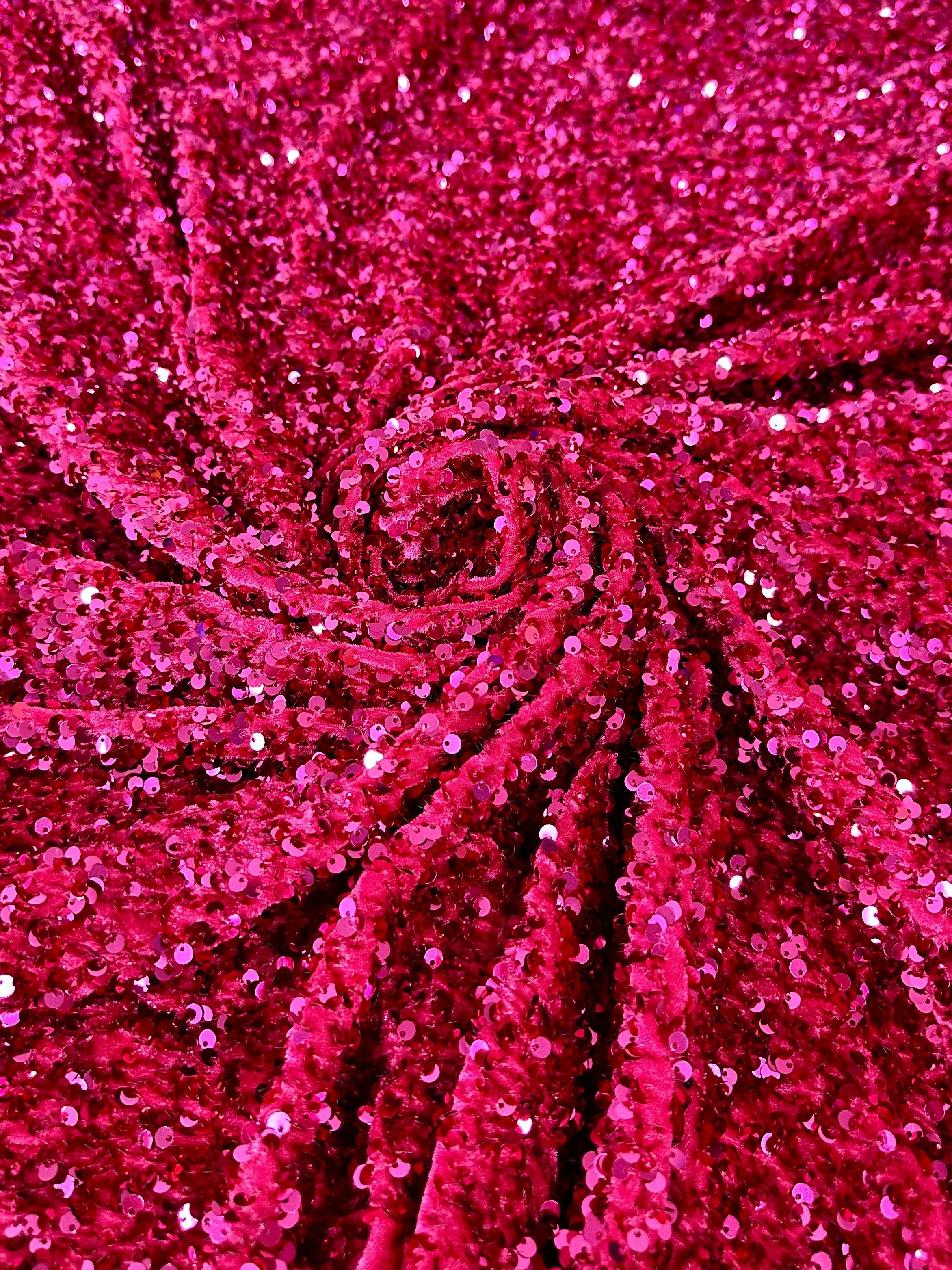 Fuchsia Sequin on Velvet
