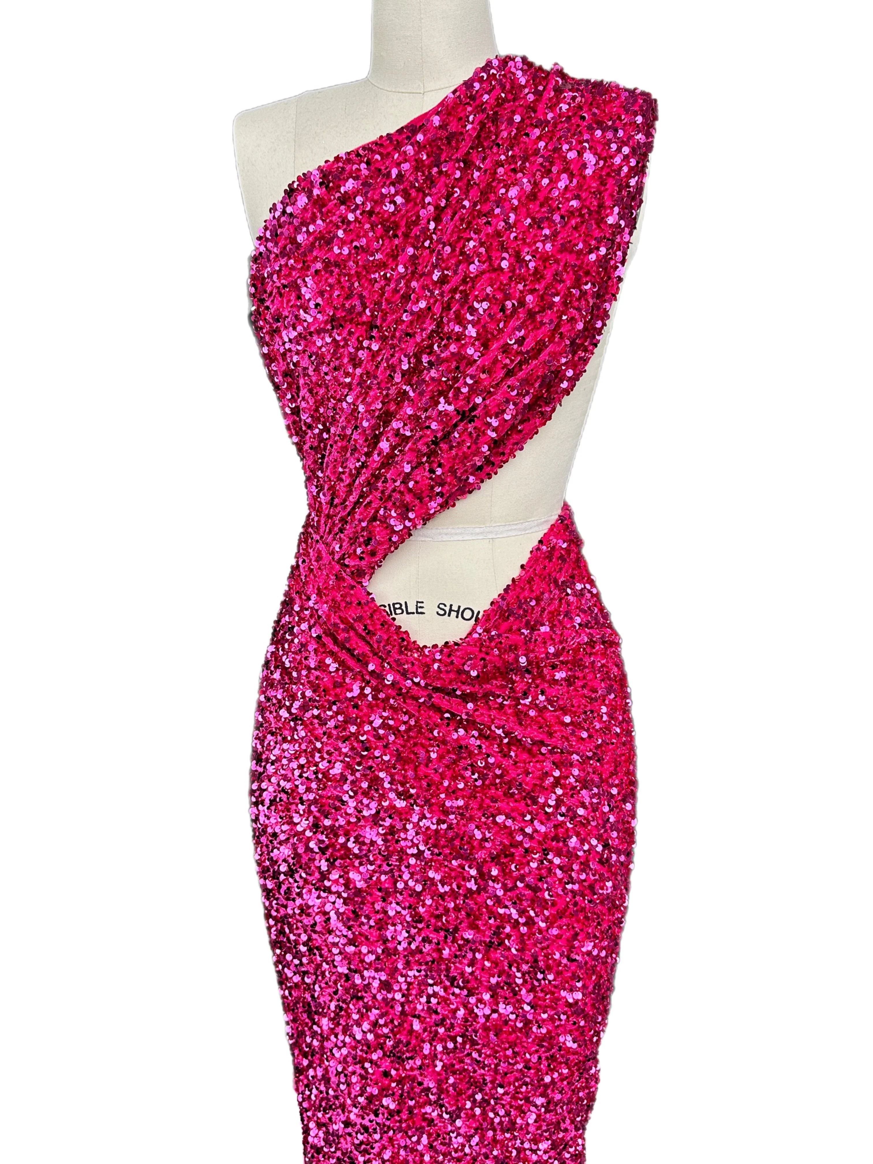 Fuchsia Sequin on Velvet - Image 4