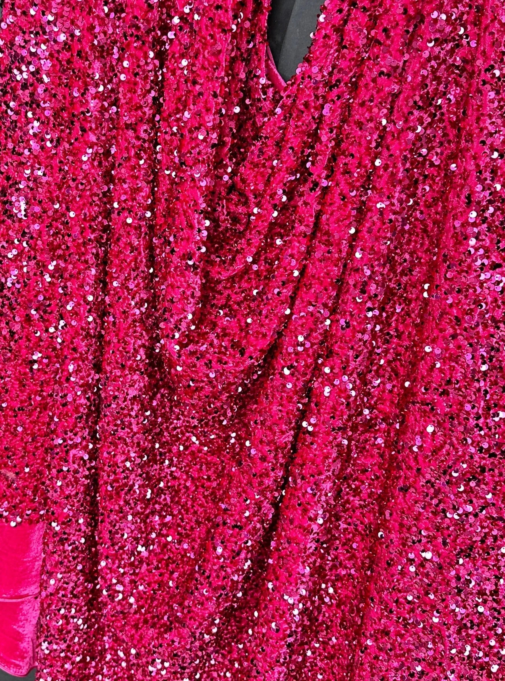 Fuchsia Sequin on Velvet - Image 6