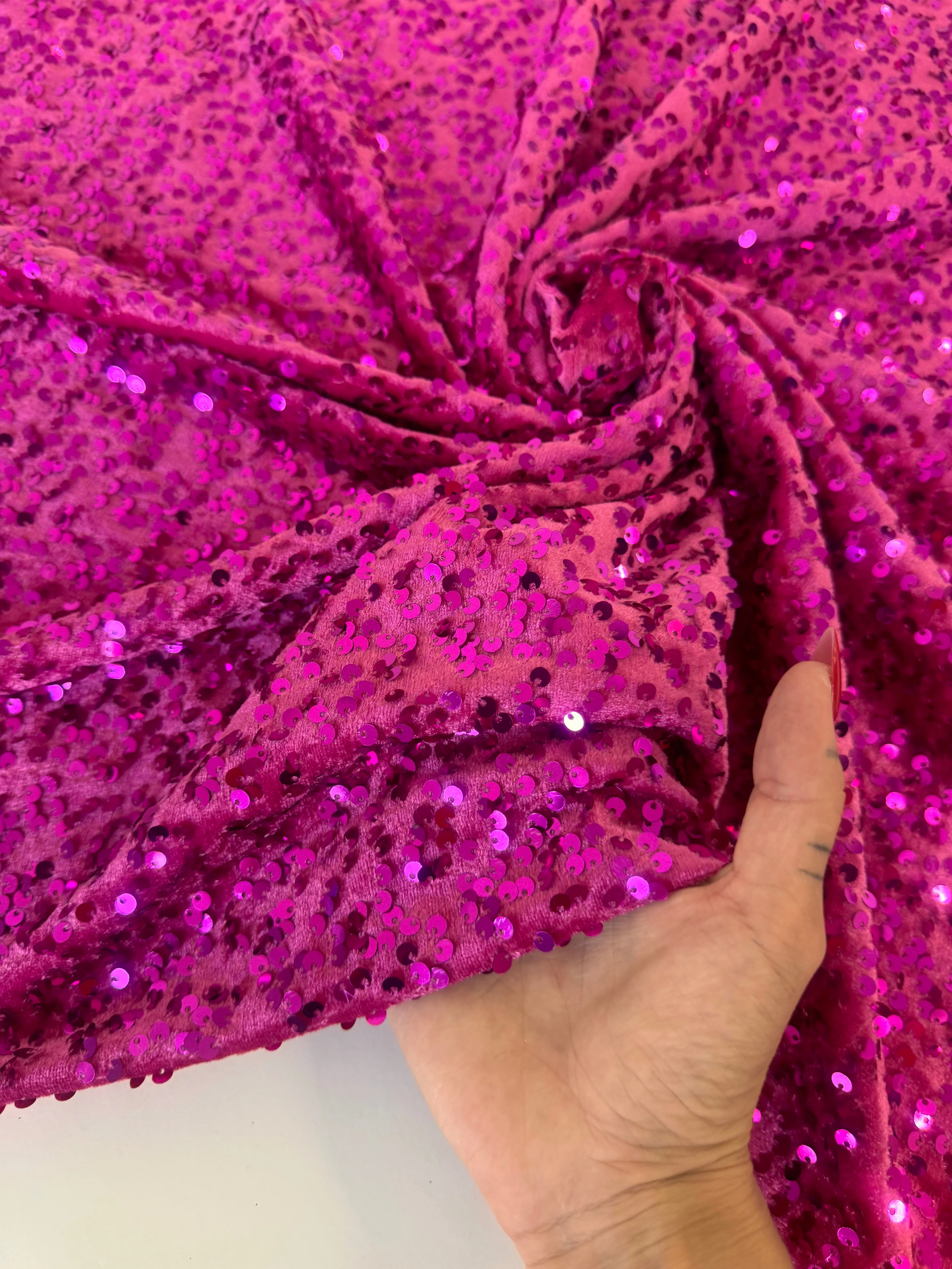 Fuchsia Sequins Velvet - Image 6