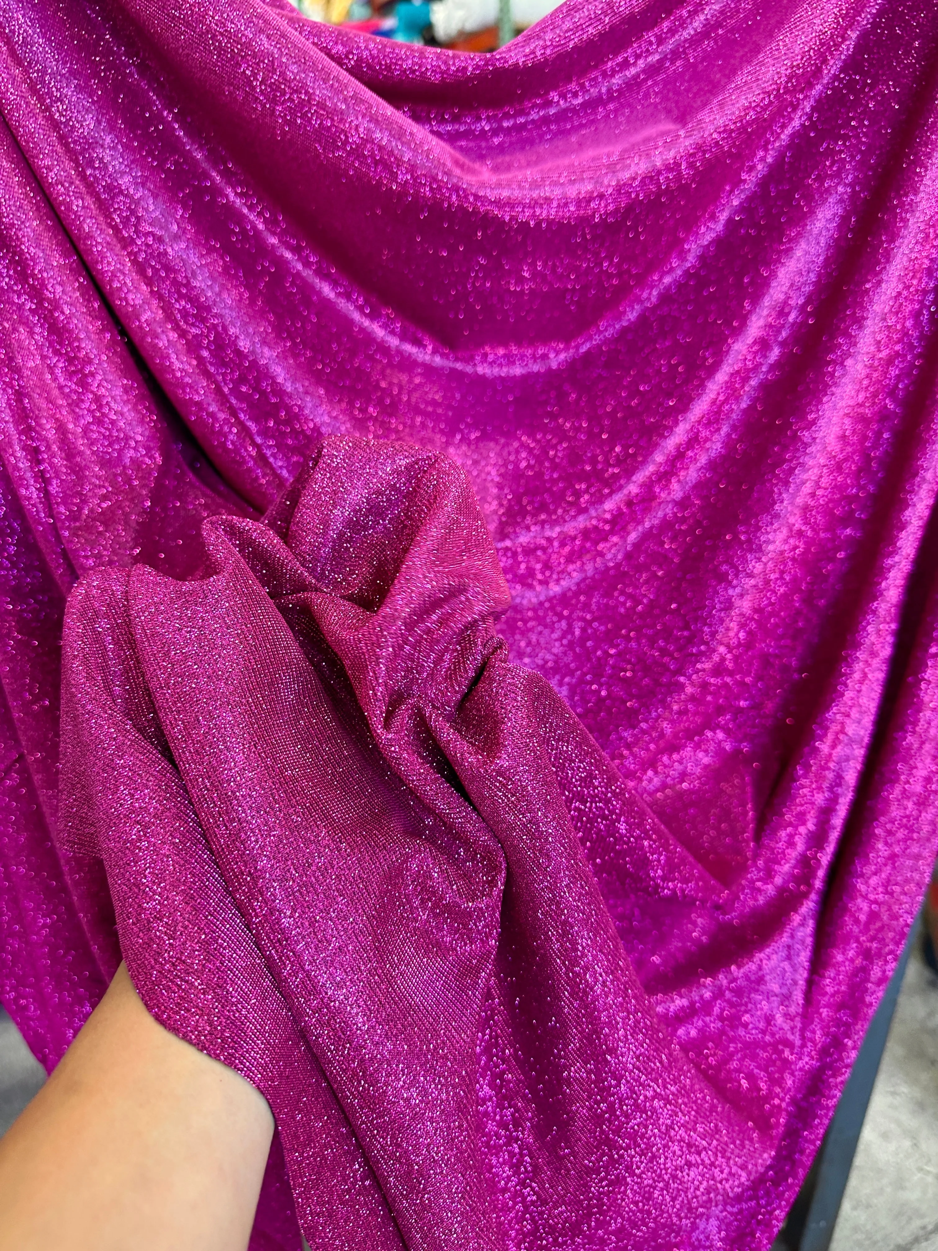 Fuchsia Stretch Metallic Lurex - Image 2