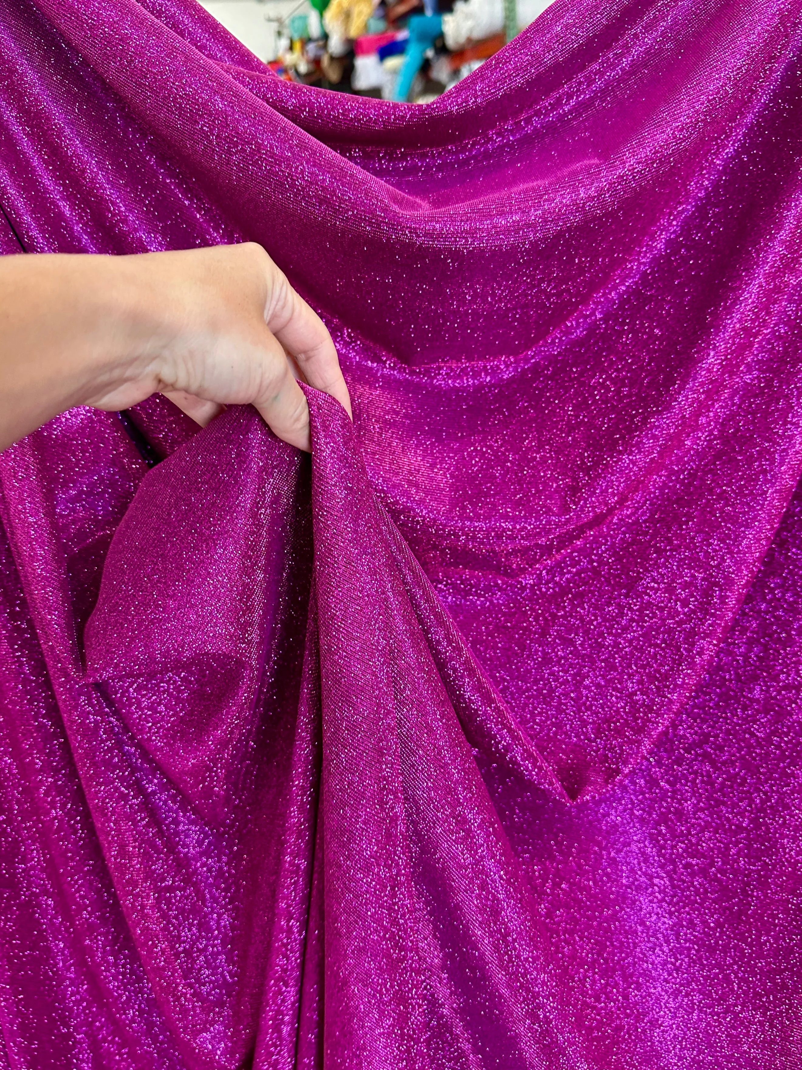 Fuchsia Stretch Metallic Lurex - Image 3