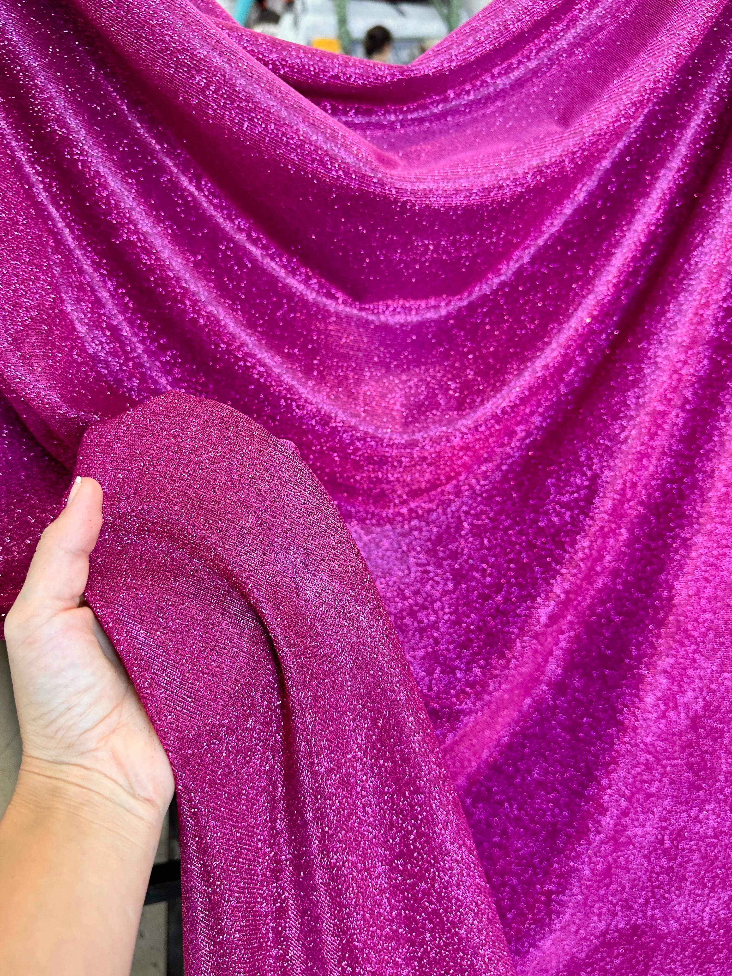 Fuchsia Stretch Metallic Lurex - Image 4