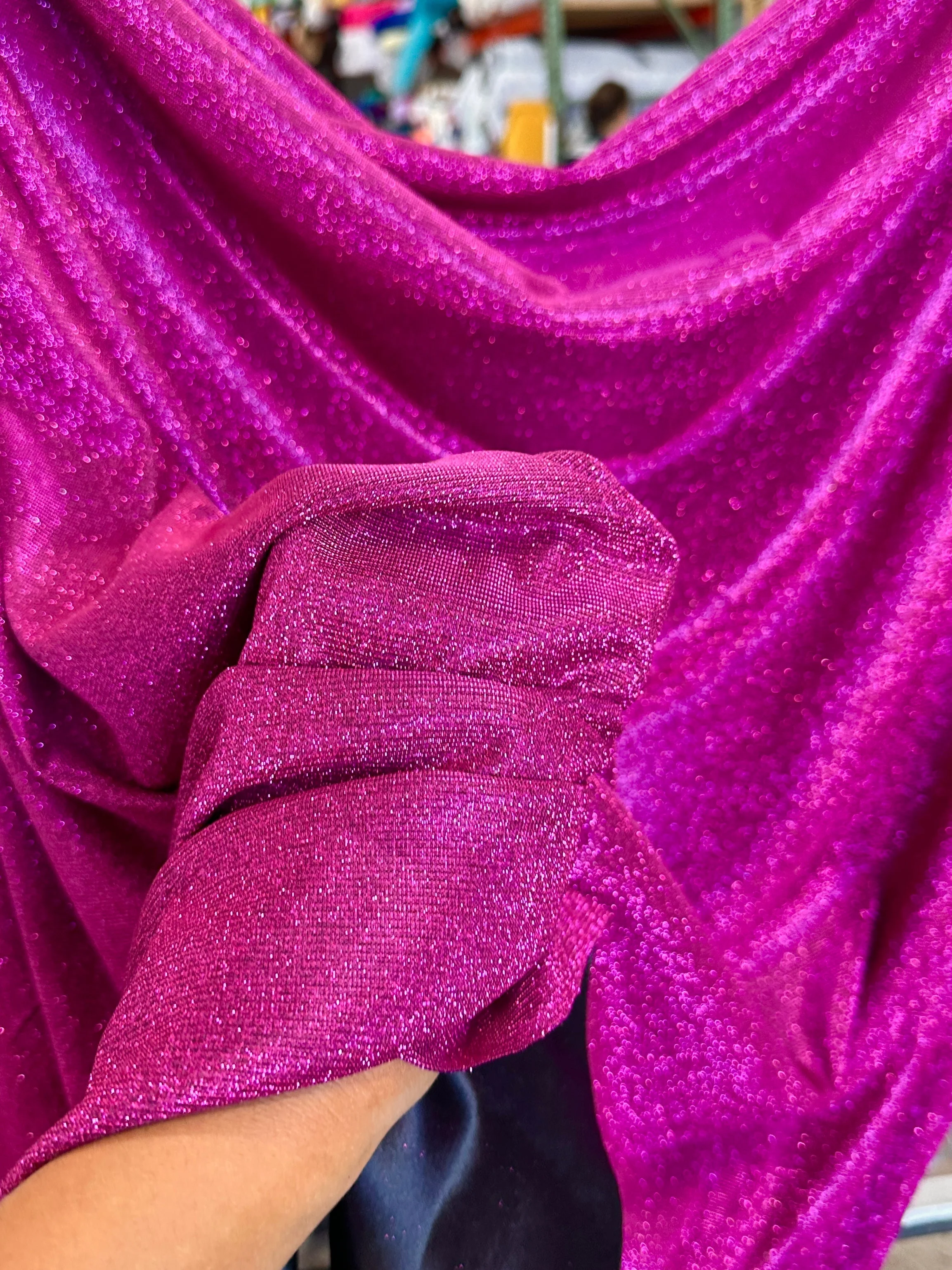 Fuchsia Stretch Metallic Lurex - Image 5