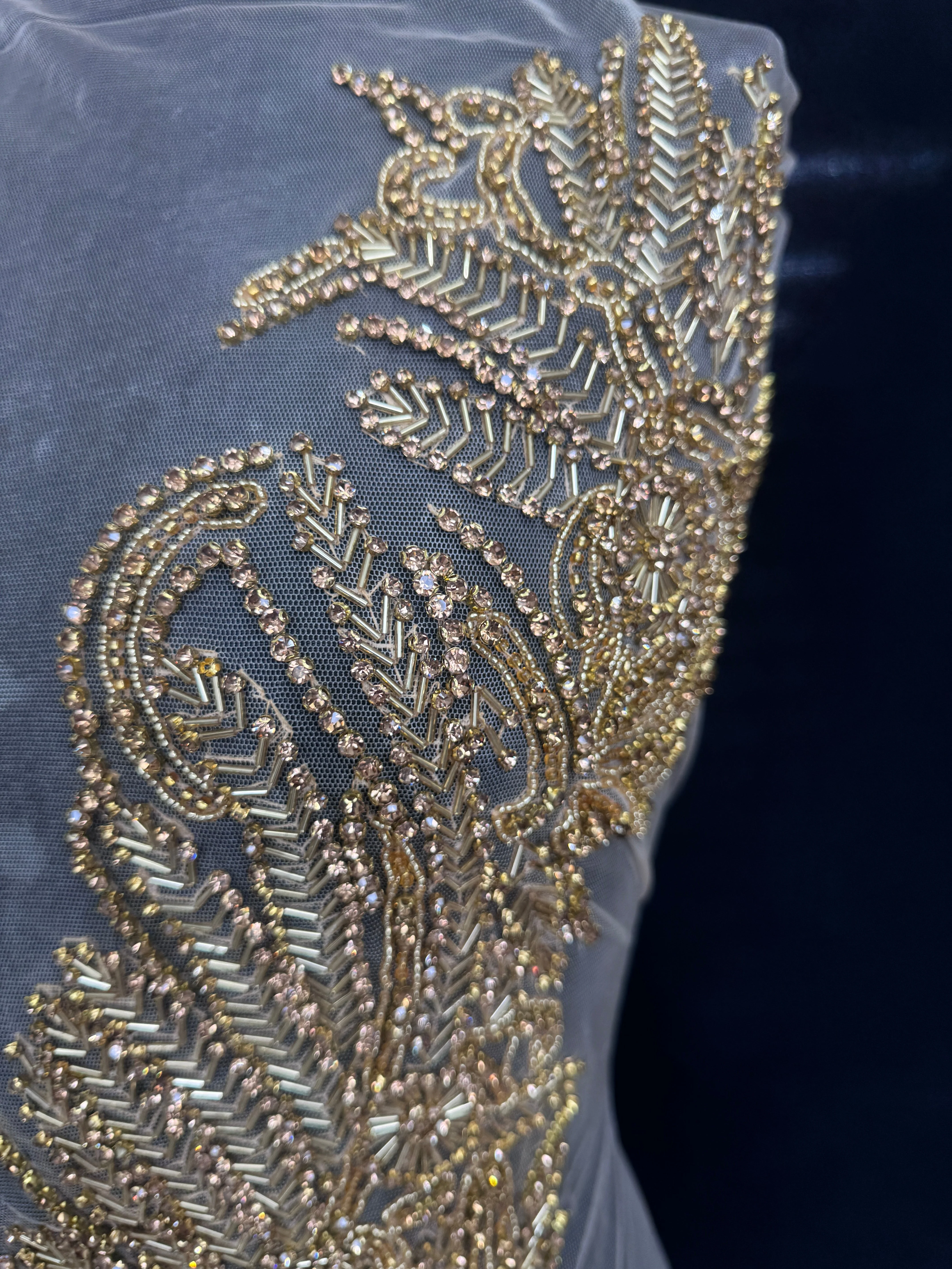 Gaby Gold Rhinestone Bodice Applique - Image 3