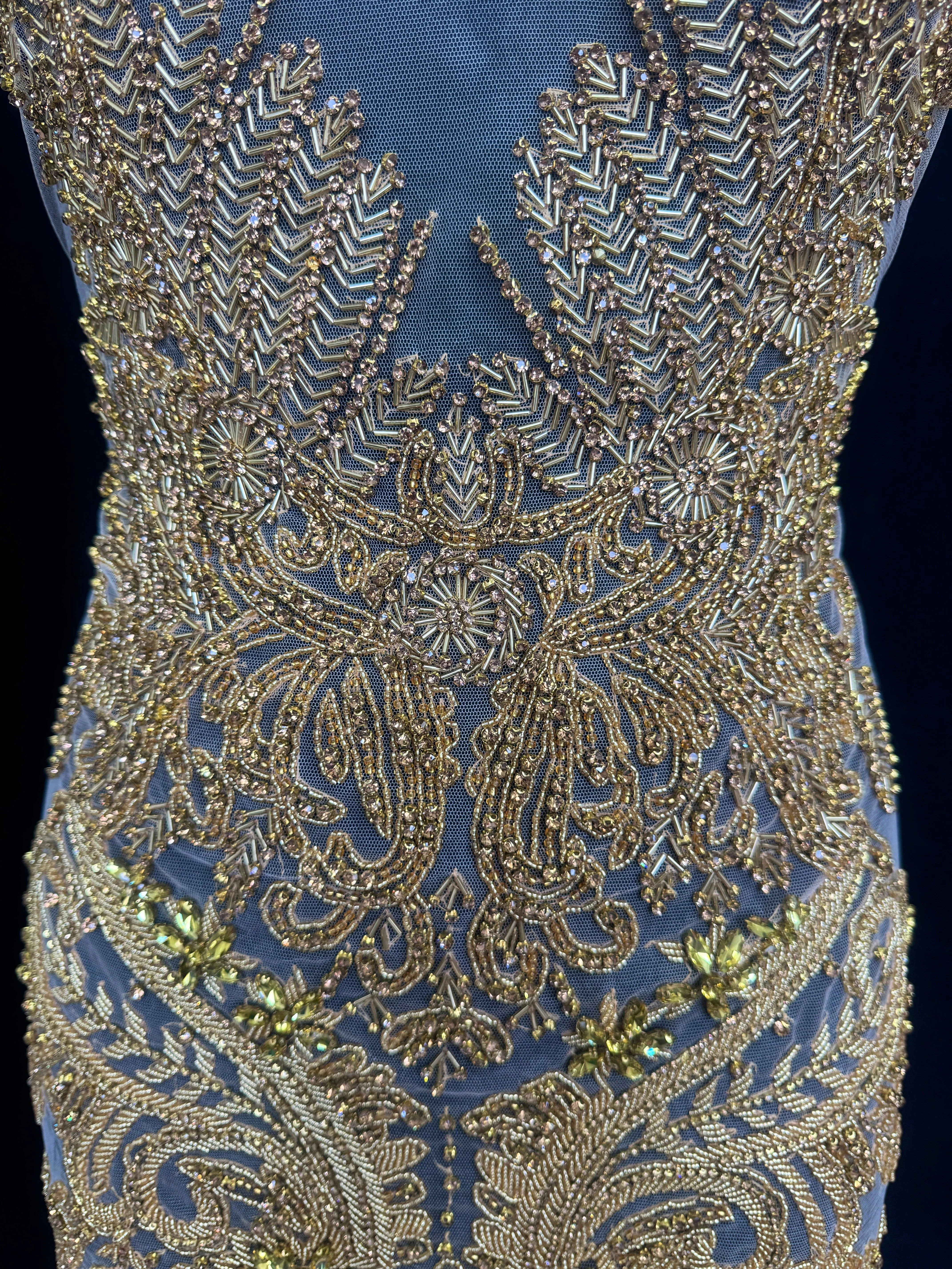Gaby Gold Rhinestone Bodice Applique - Image 6