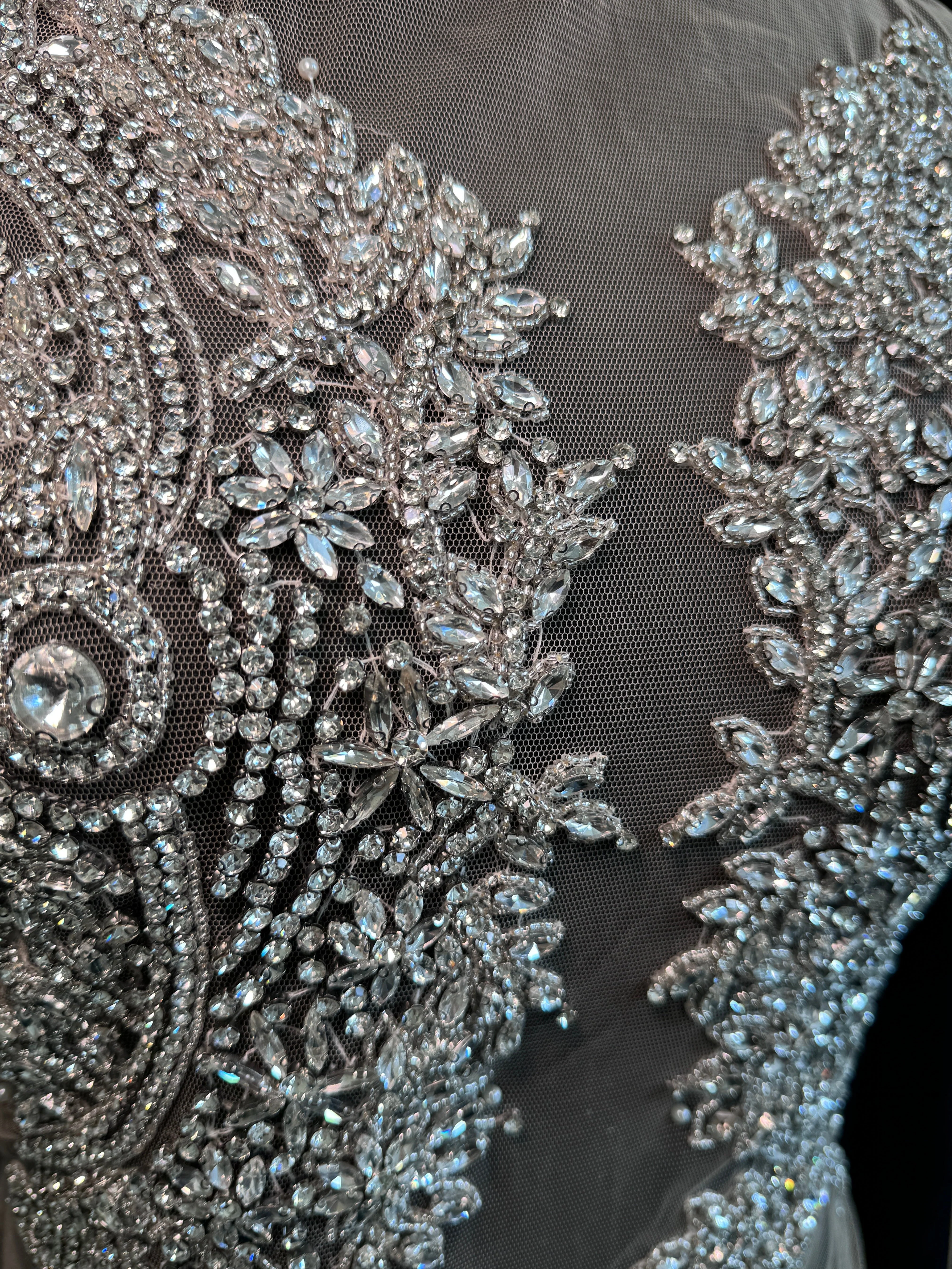 Georgia Silver Rhinestones Bodice Applique - Image 2