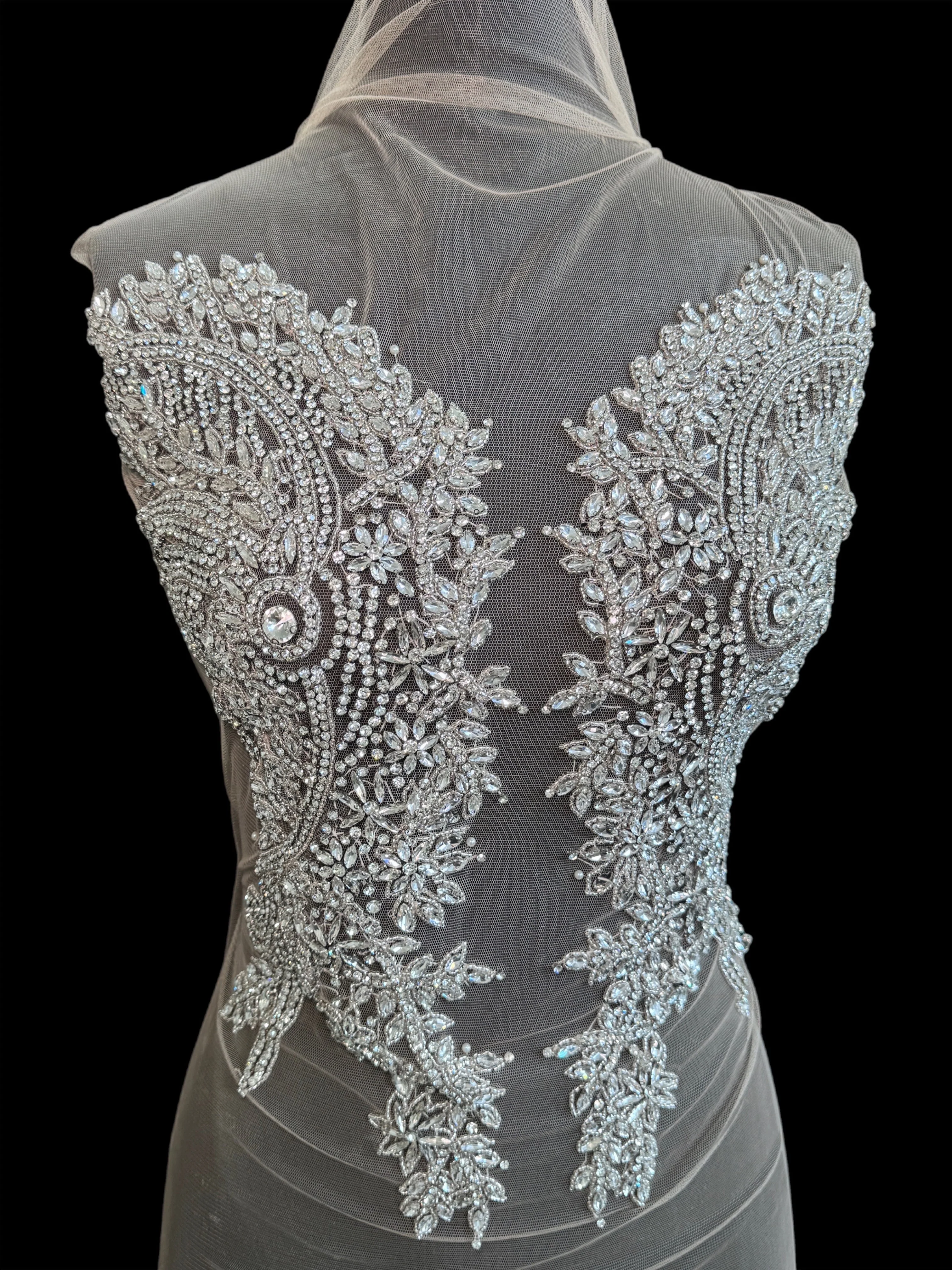 Georgia Silver Rhinestones Bodice Applique - Image 3