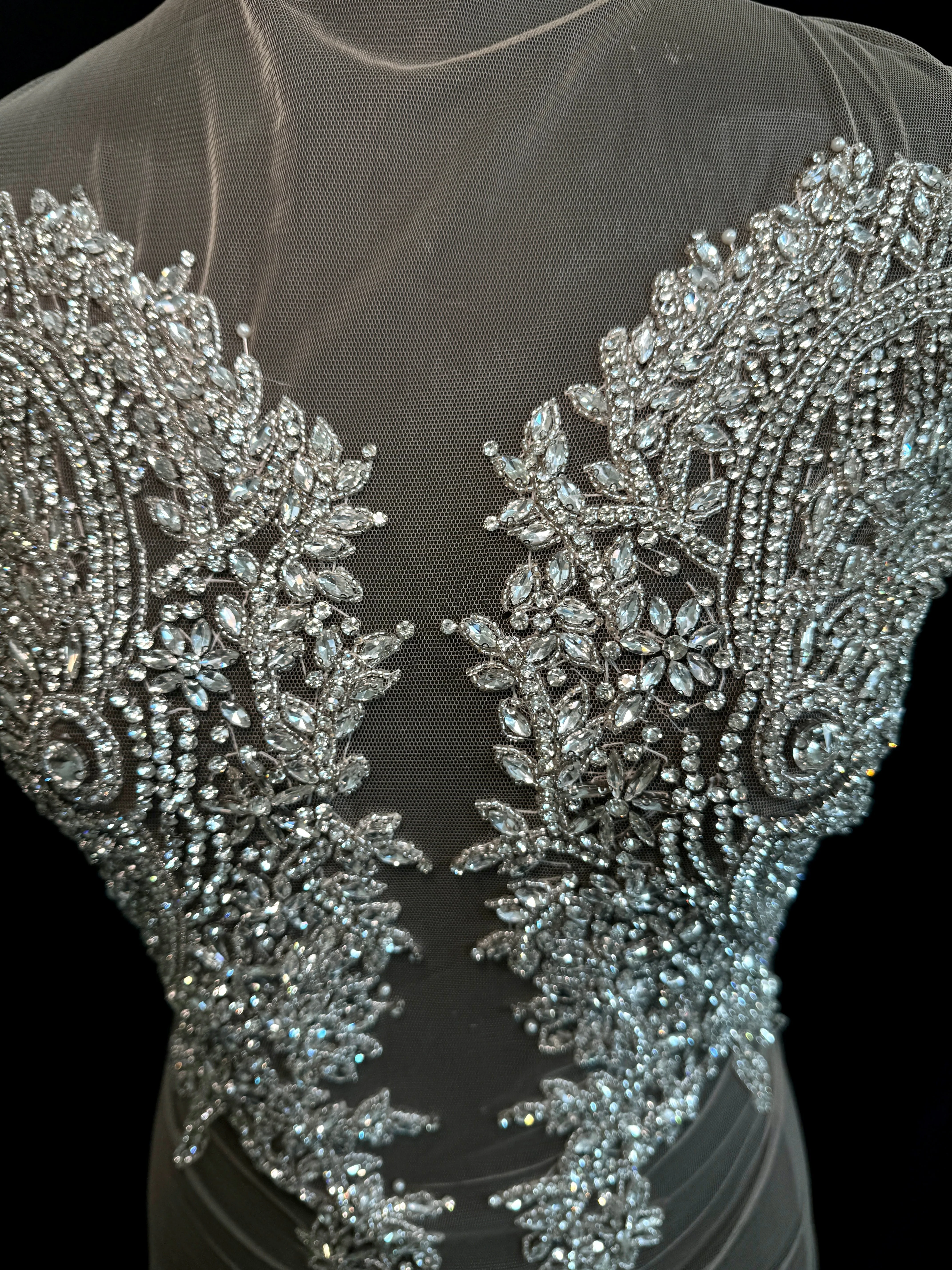 Georgia Silver Rhinestones Bodice Applique - Image 5