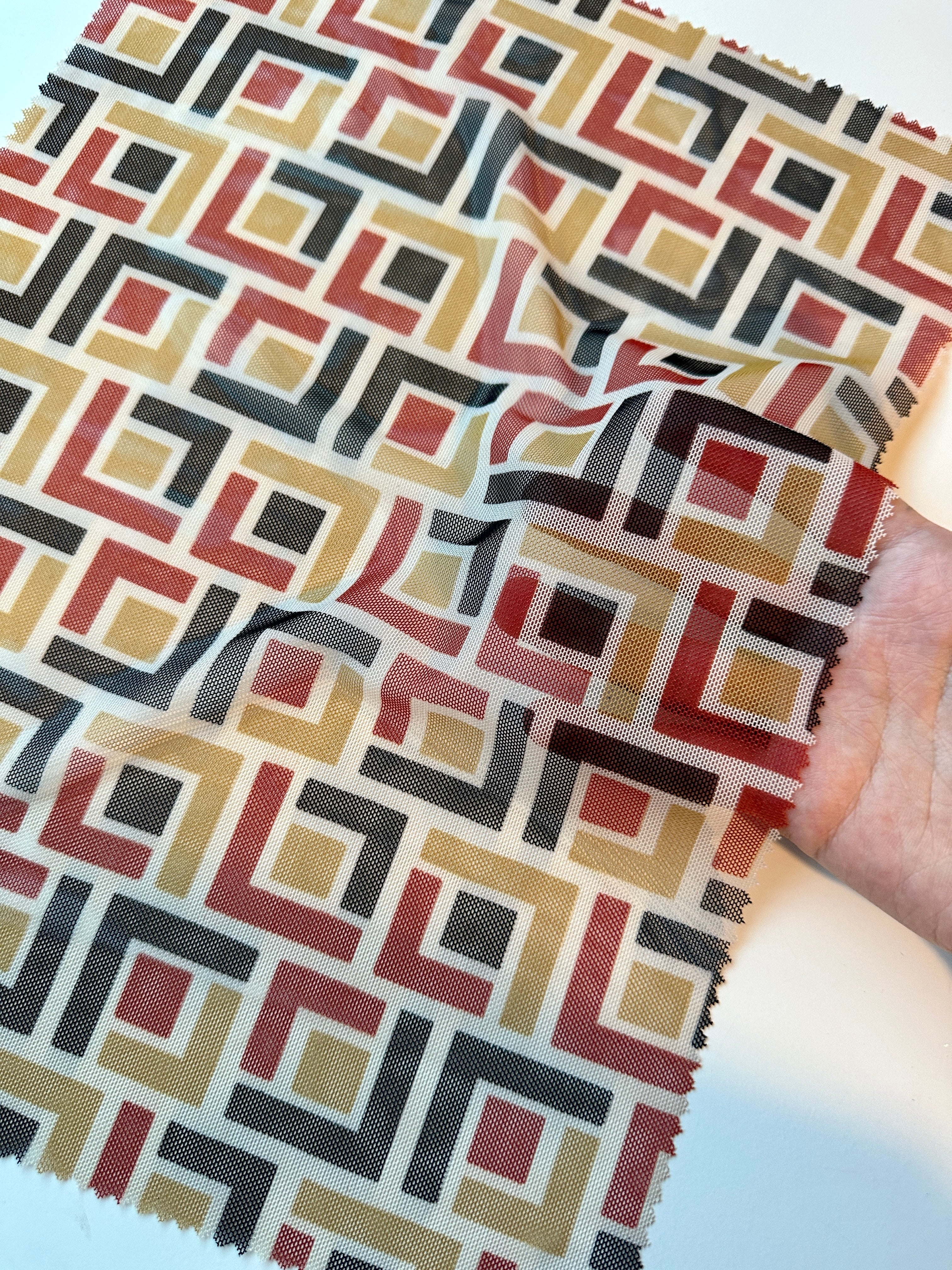 Geometric Print Power Mesh - Image 10