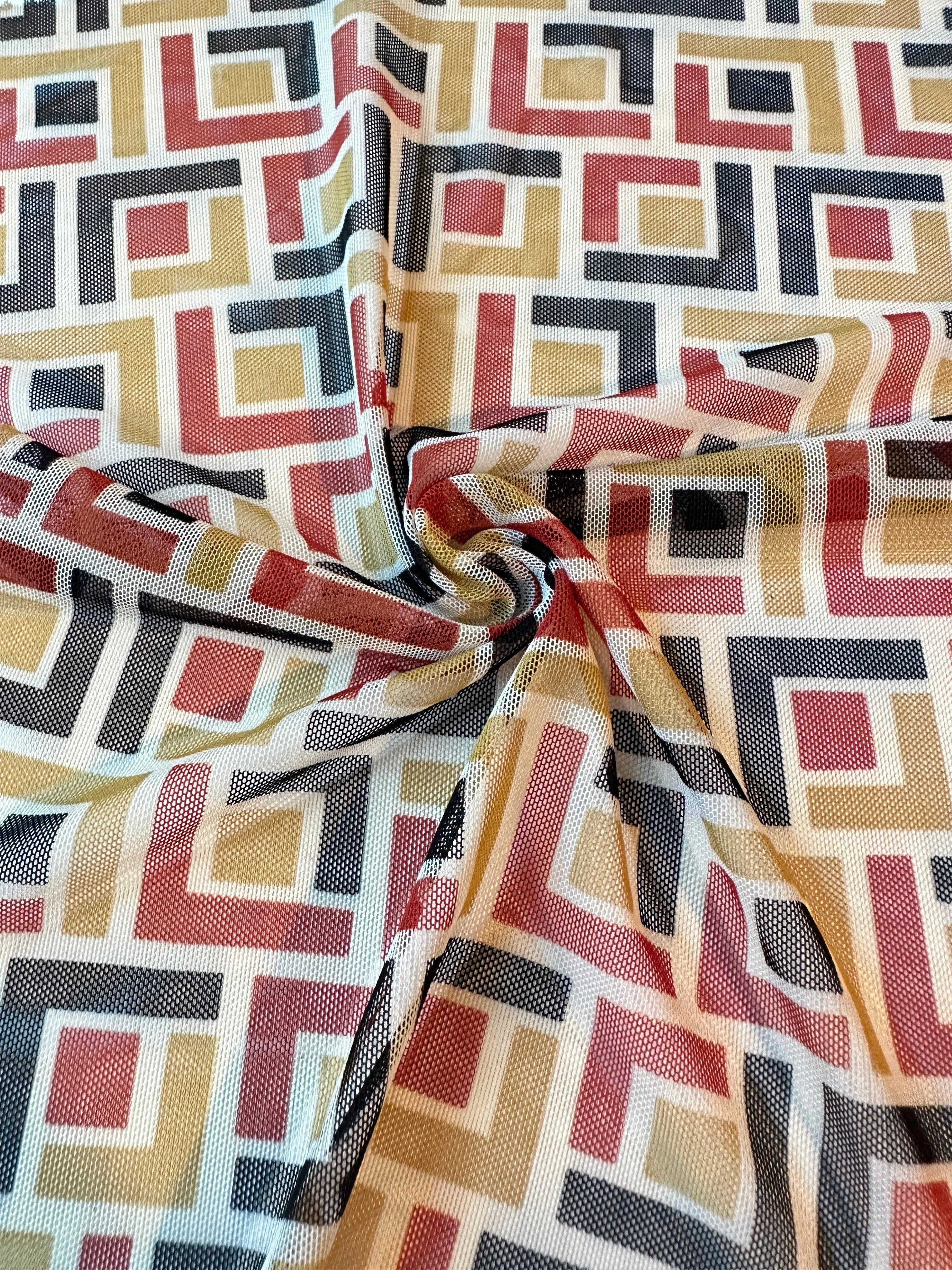 Geometric Print Power Mesh - Image 3