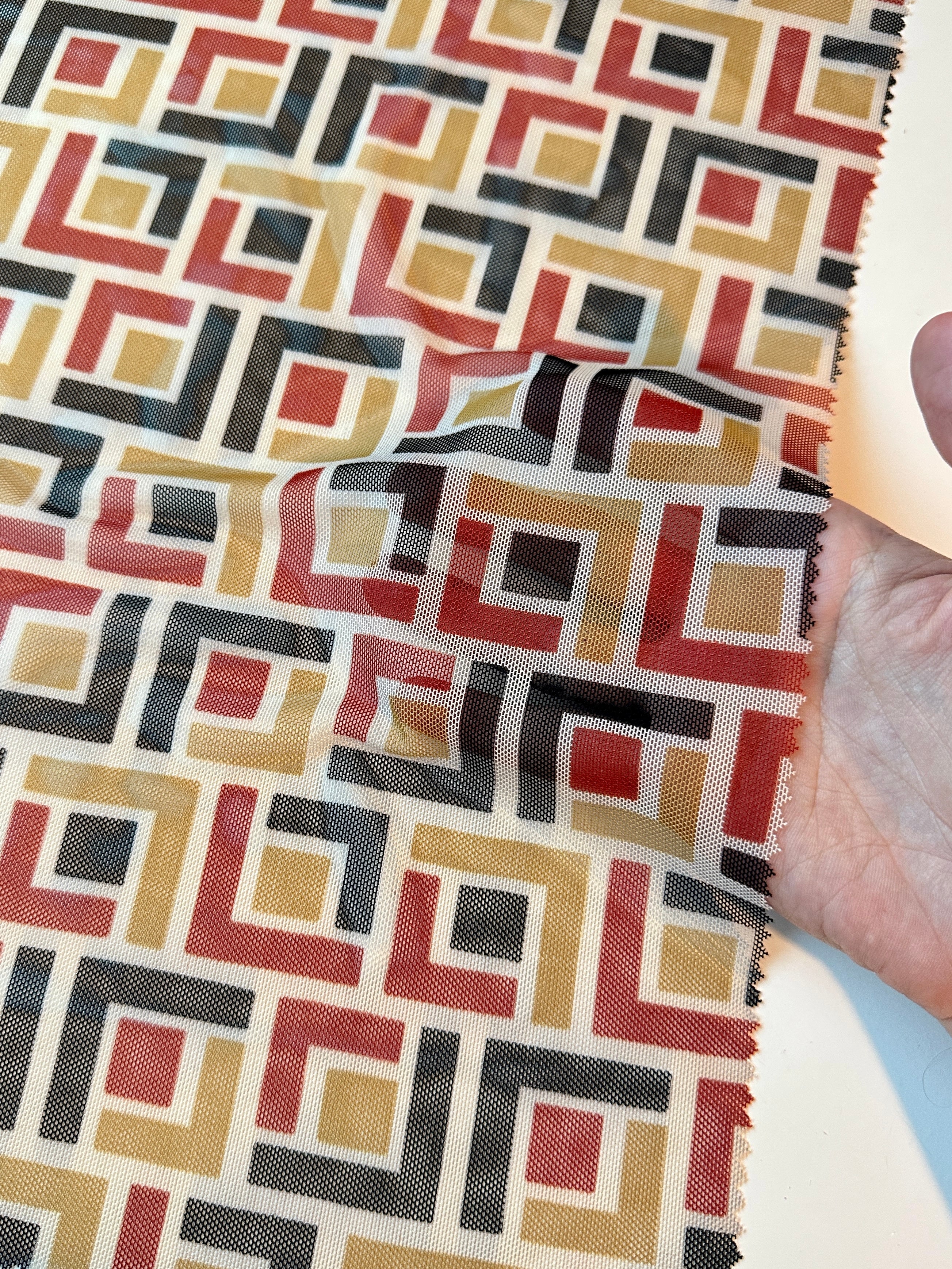 Geometric Print Power Mesh - Image 4