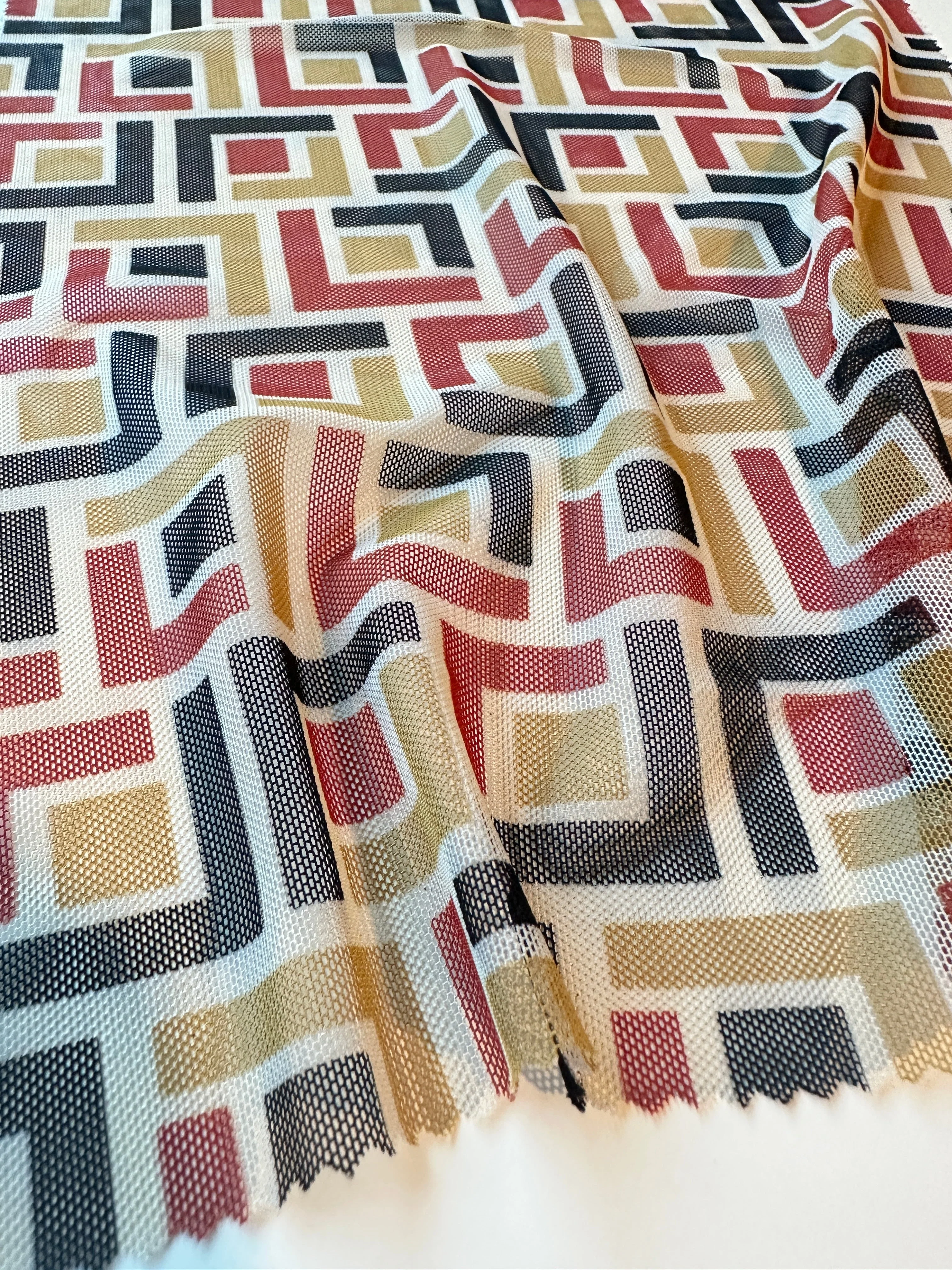 Geometric Print Power Mesh - Image 8