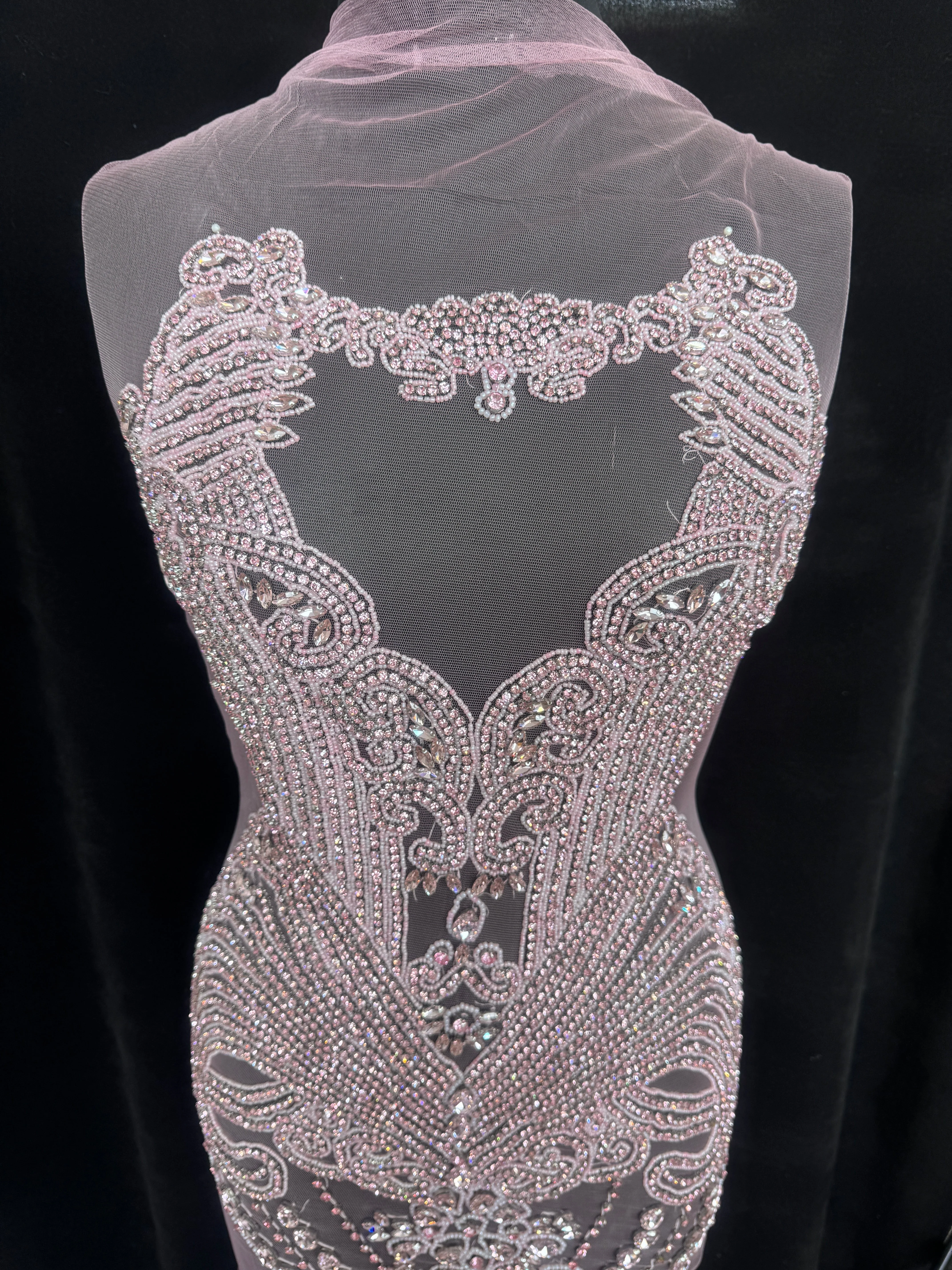 Gigi Baby Pink Rhinestone Bodice Applique - Image 2