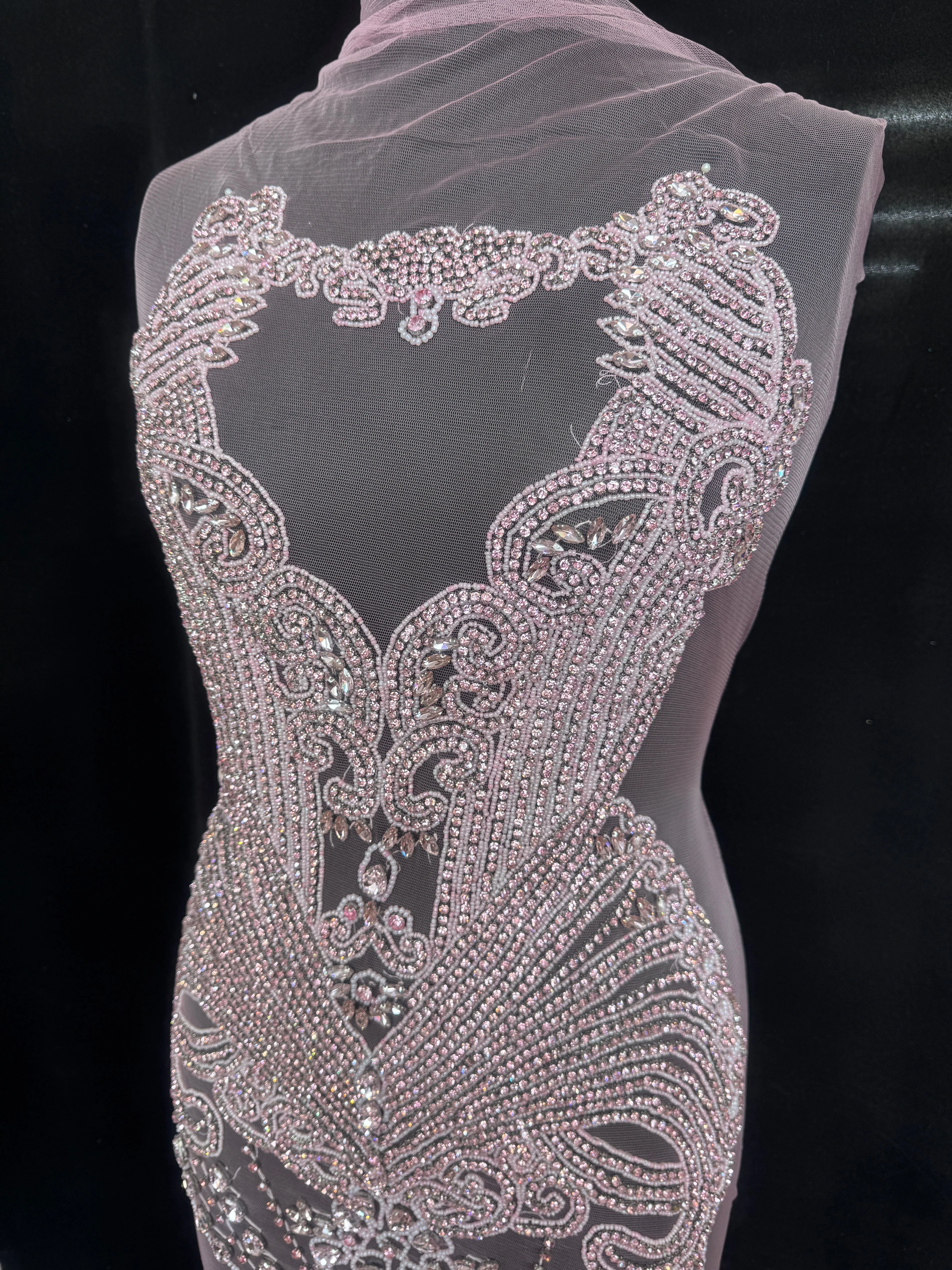 Gigi Baby Pink Rhinestone Bodice Applique - Image 5