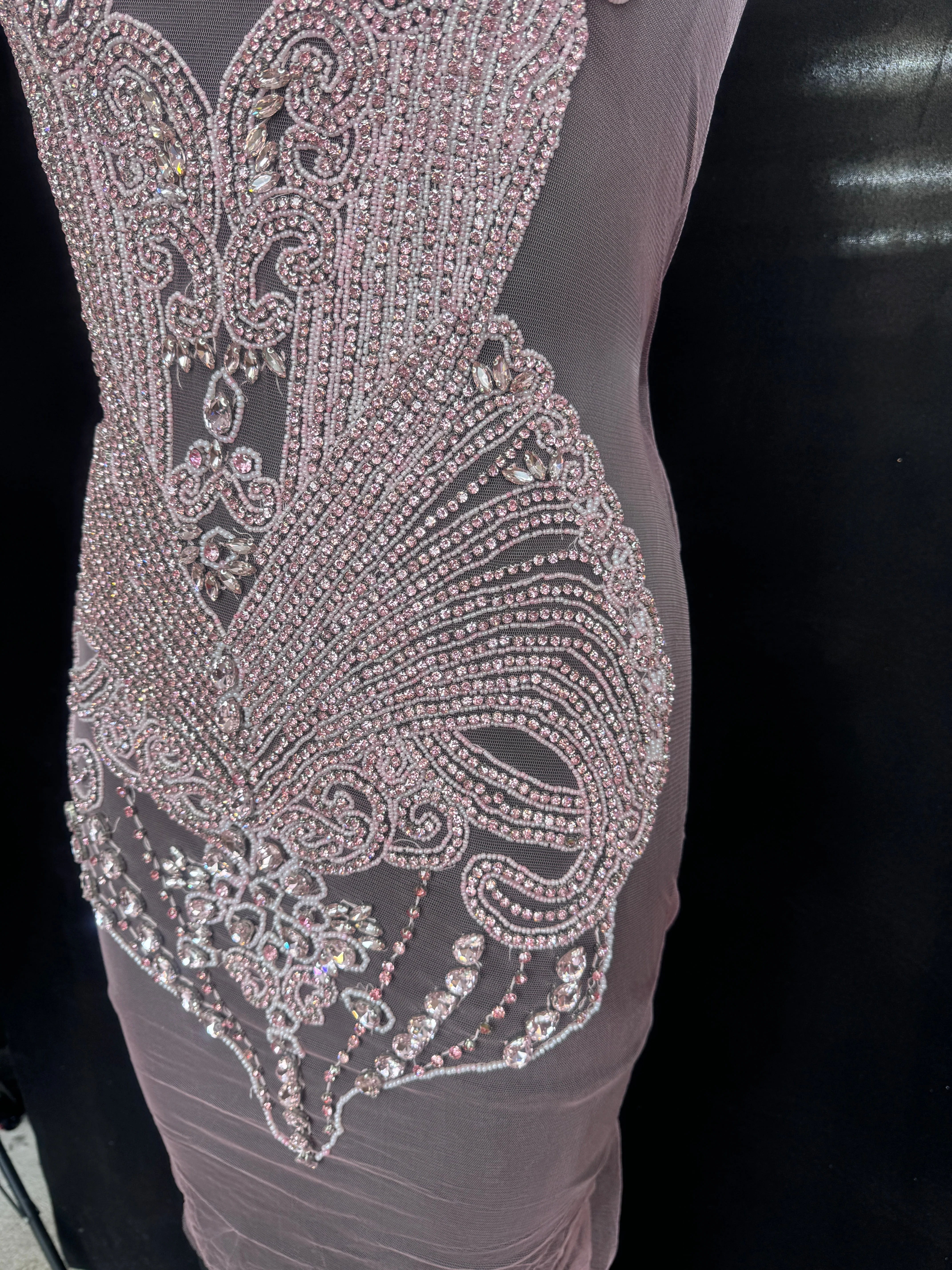 Gigi Baby Pink Rhinestone Bodice Applique - Image 6