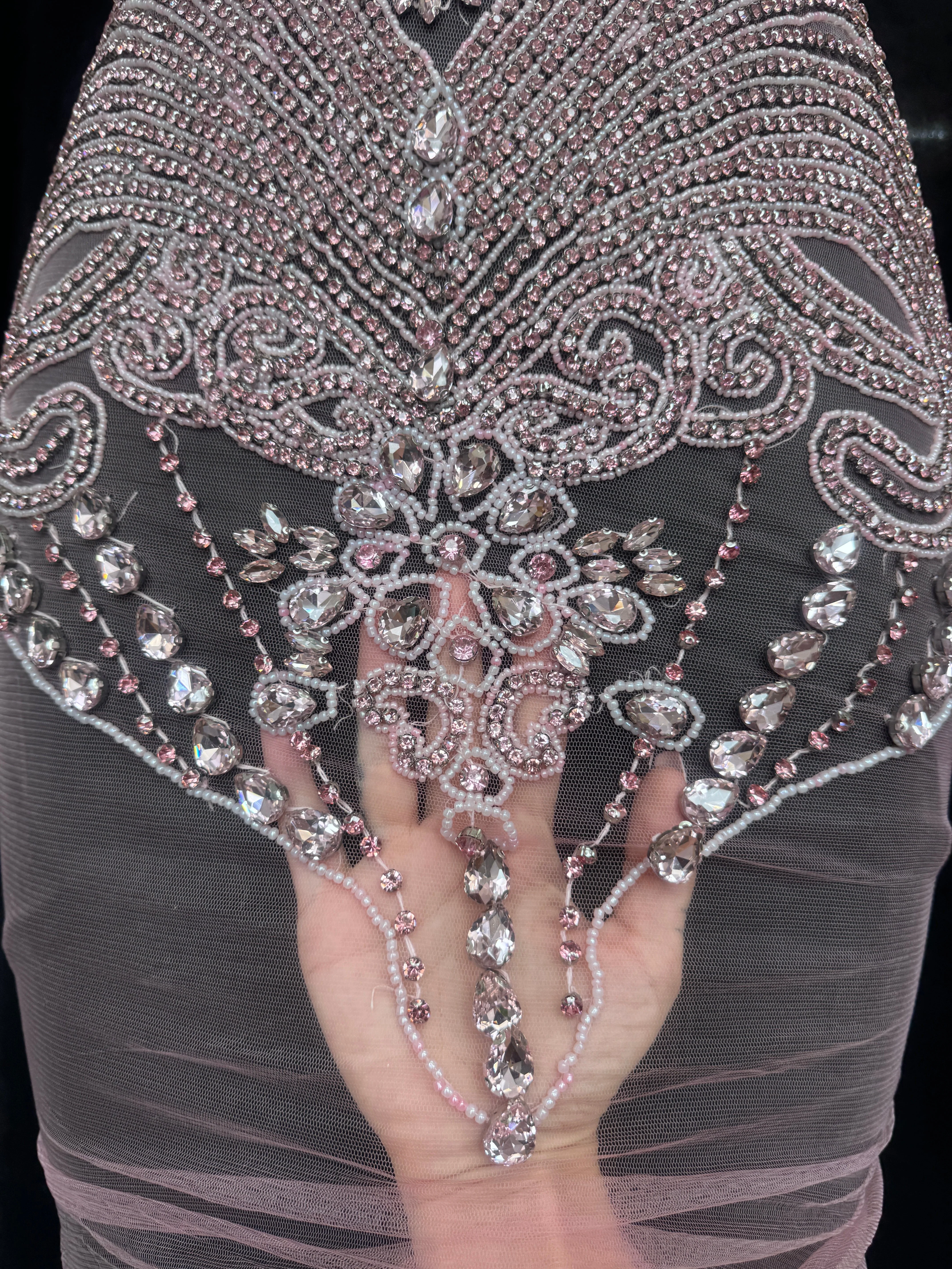 Gigi Baby Pink Rhinestone Bodice Applique - Image 7