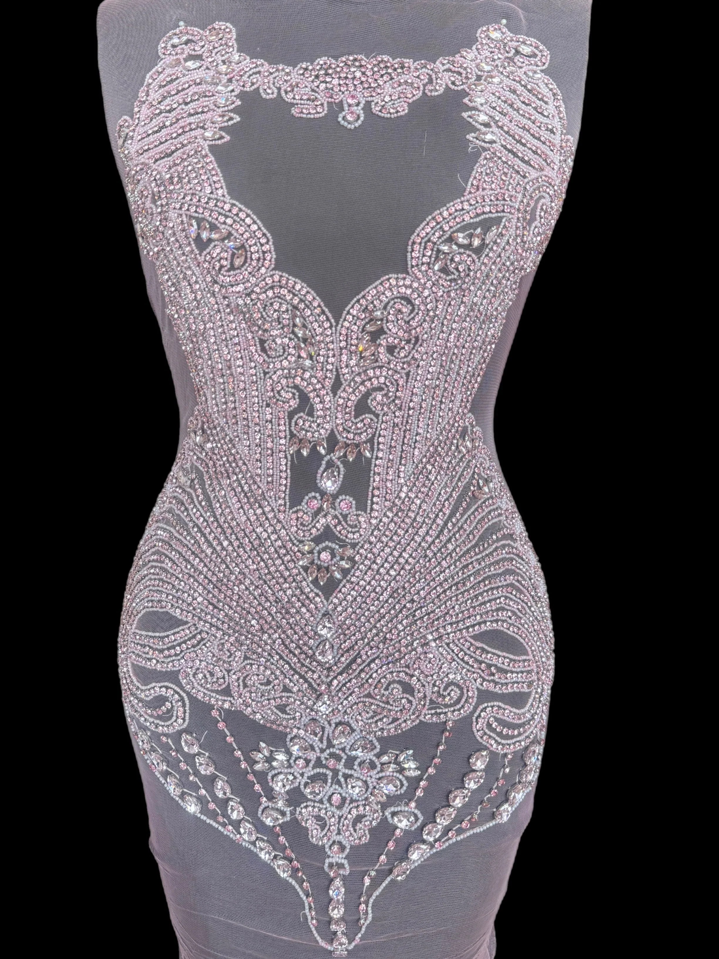 Gigi Baby Pink Rhinestone Bodice Applique - Image 8