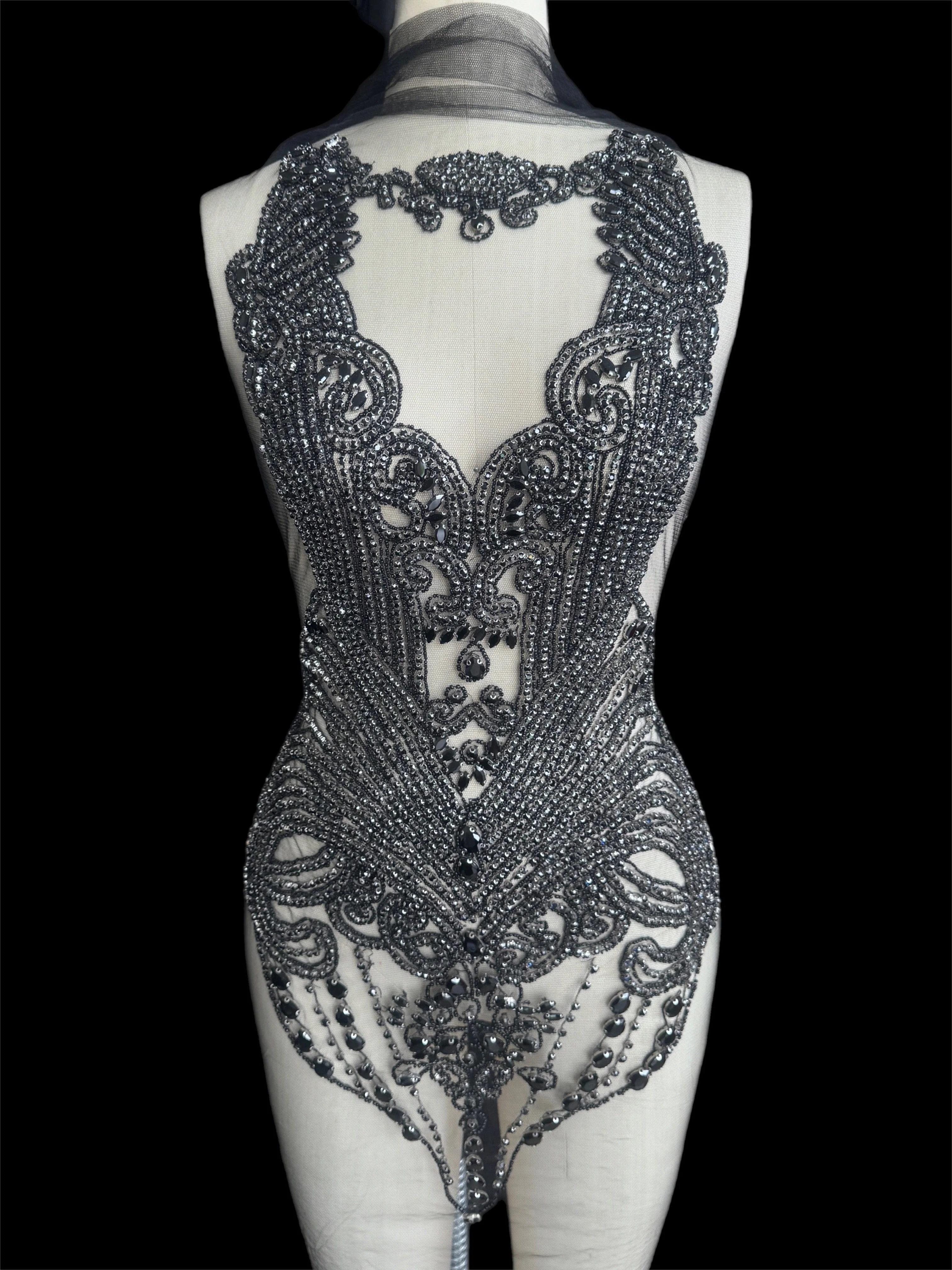 Gigi Black Rhinestone Bodice Appliqué
