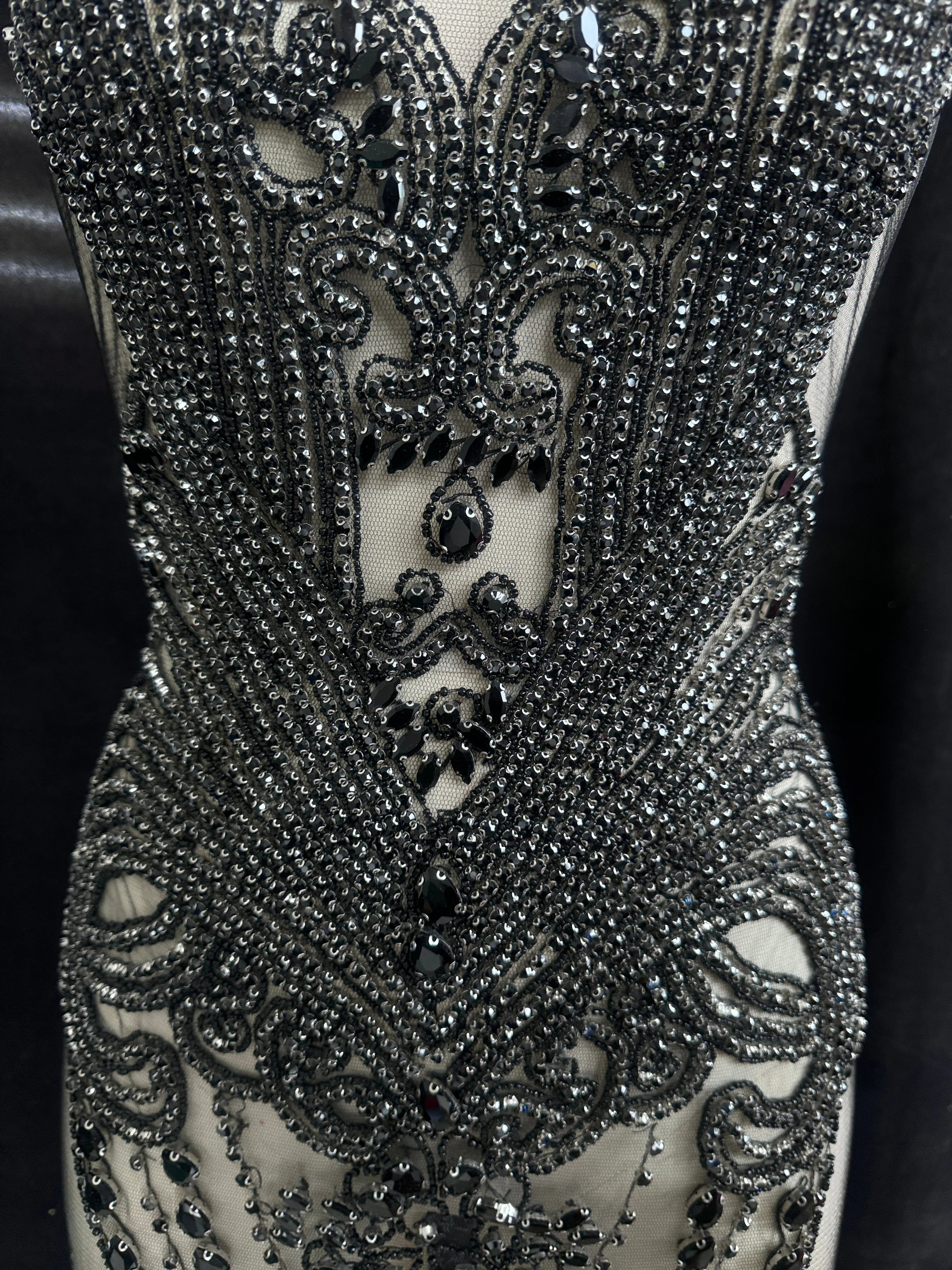 Gigi Black Rhinestone Bodice Appliqué - Image 4