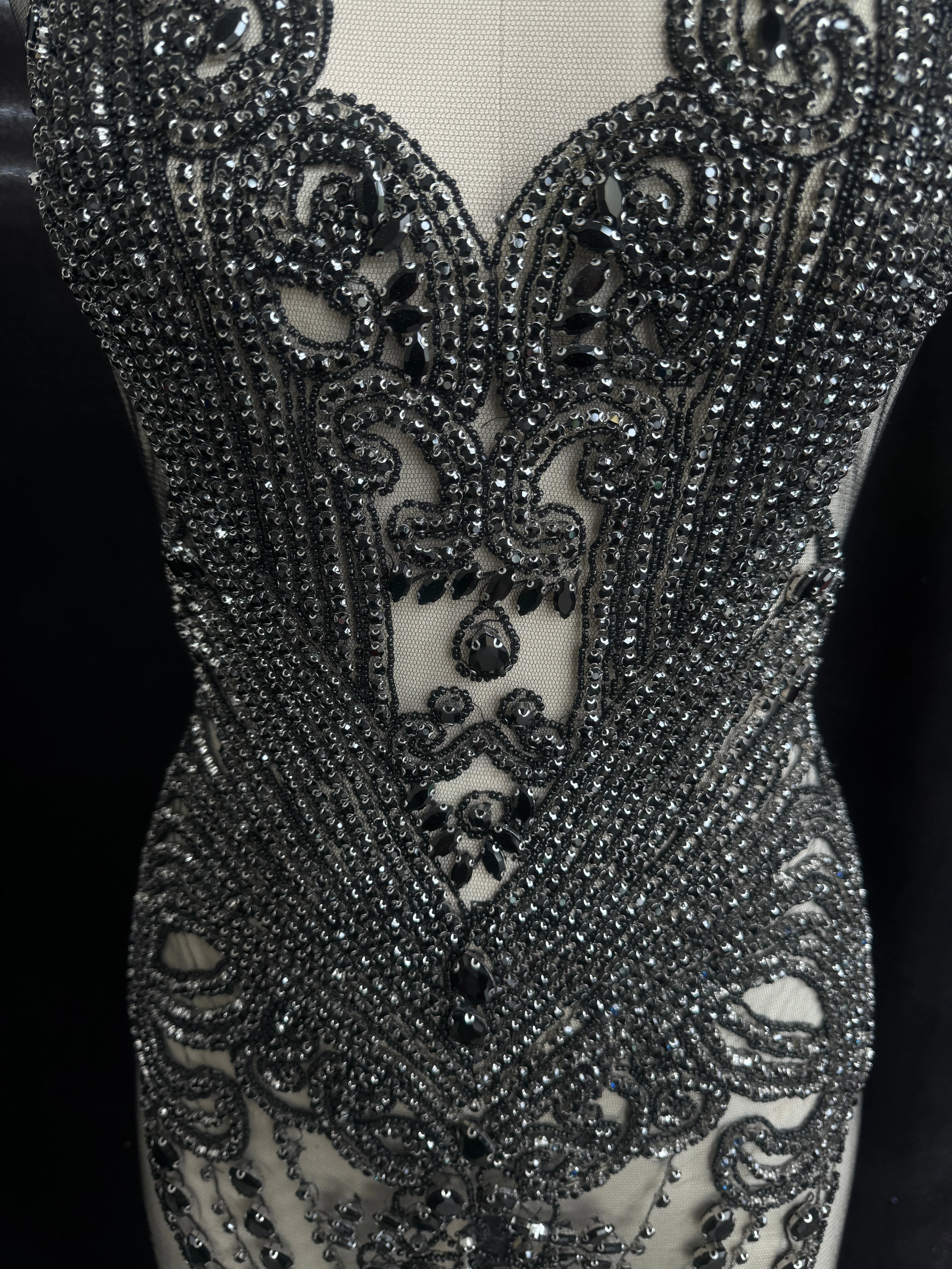 Gigi Black Rhinestone Bodice Appliqué - Image 8
