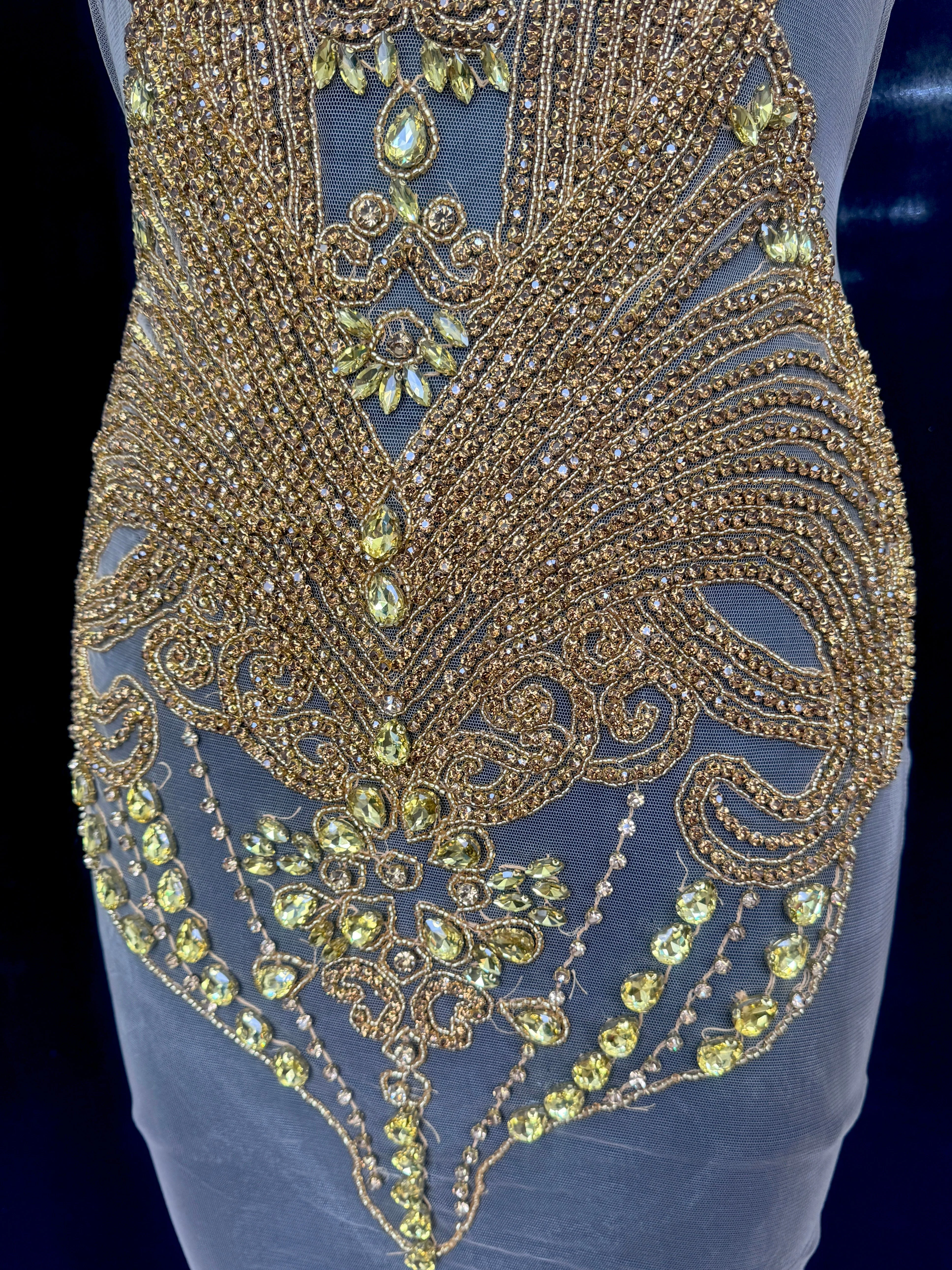 Gigi Gold Rhinestone Bodice Applique - Image 2
