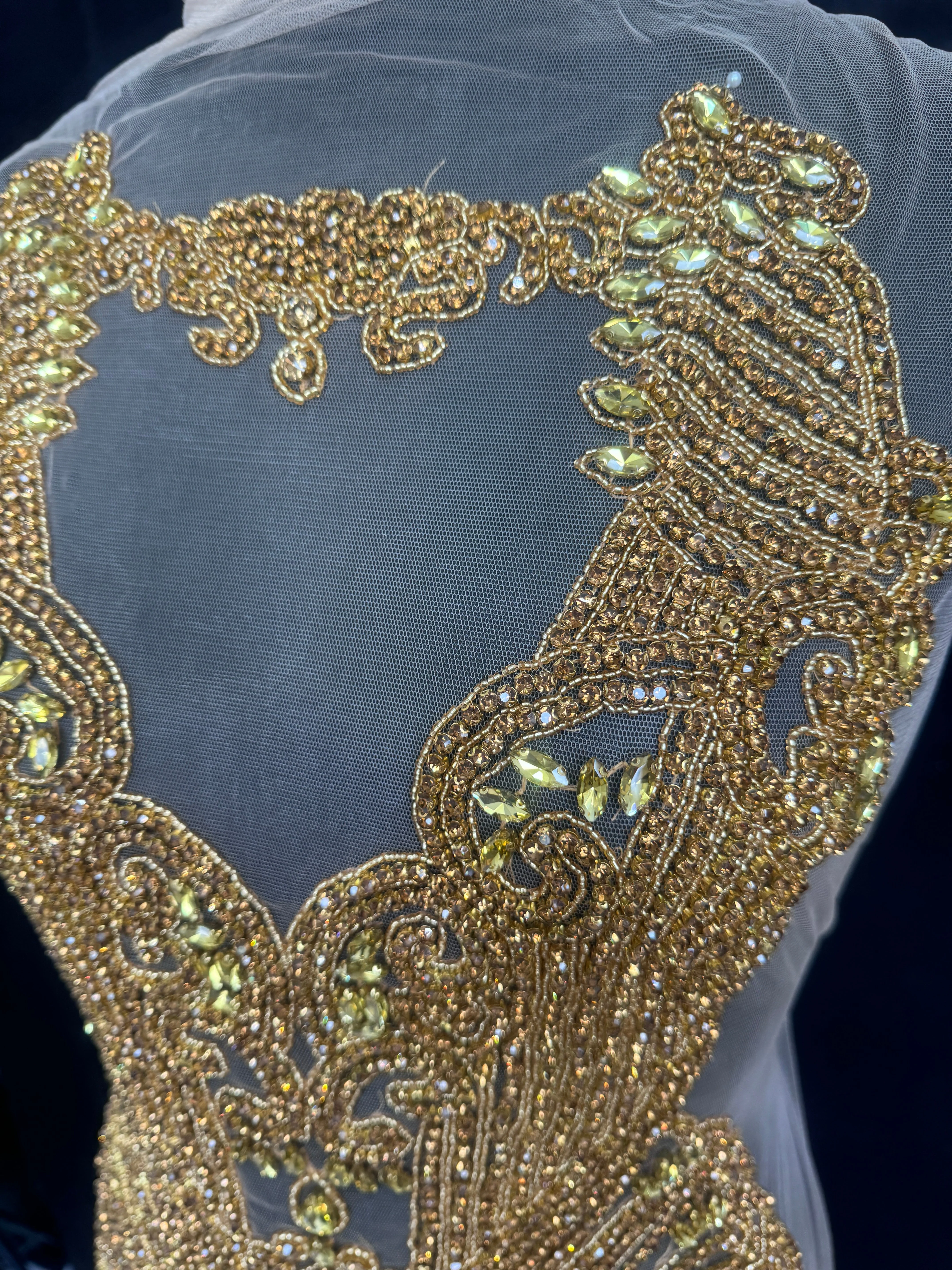 Gigi Gold Rhinestone Bodice Applique - Image 5