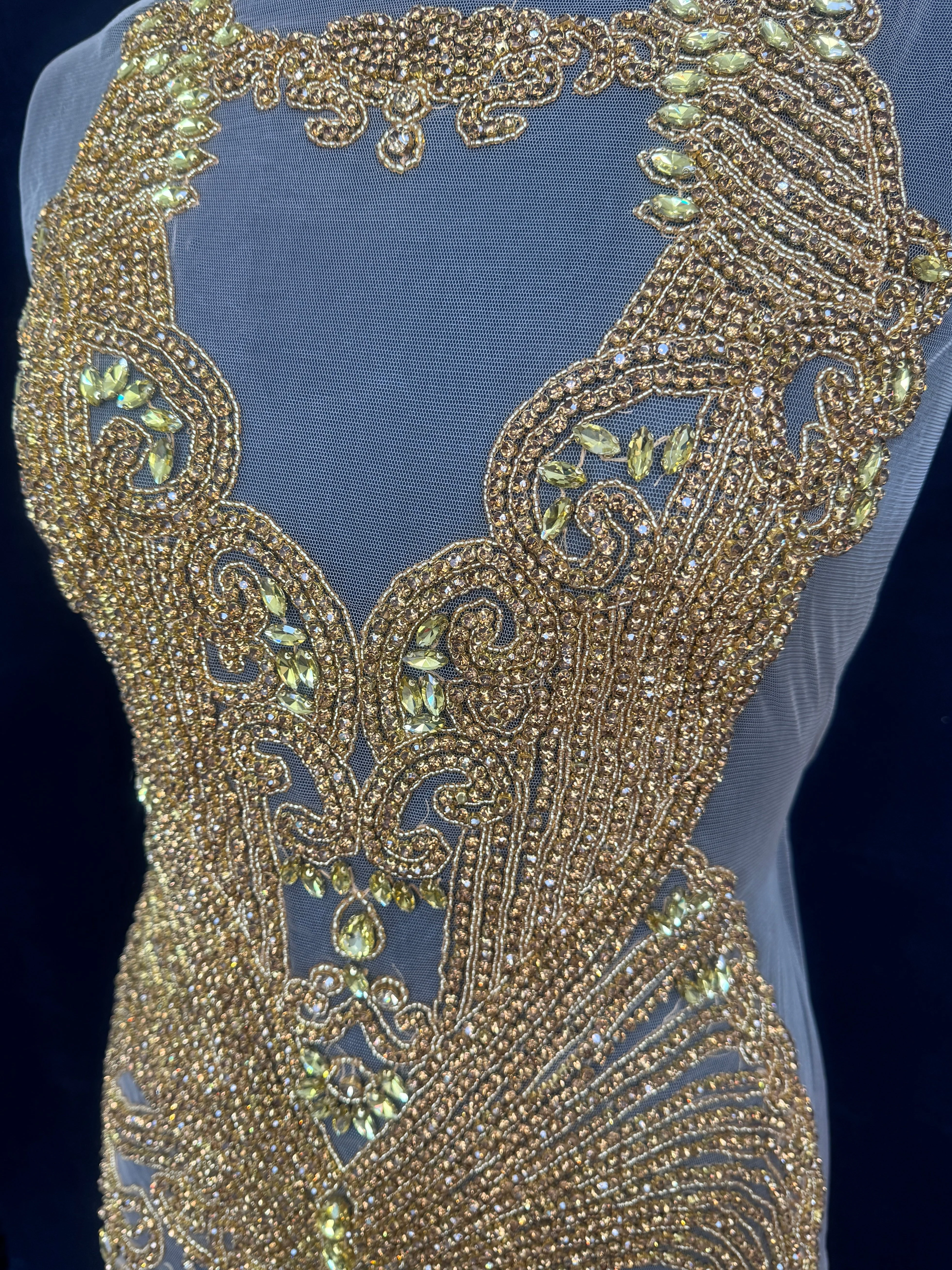 Gigi Gold Rhinestone Bodice Applique - Image 6