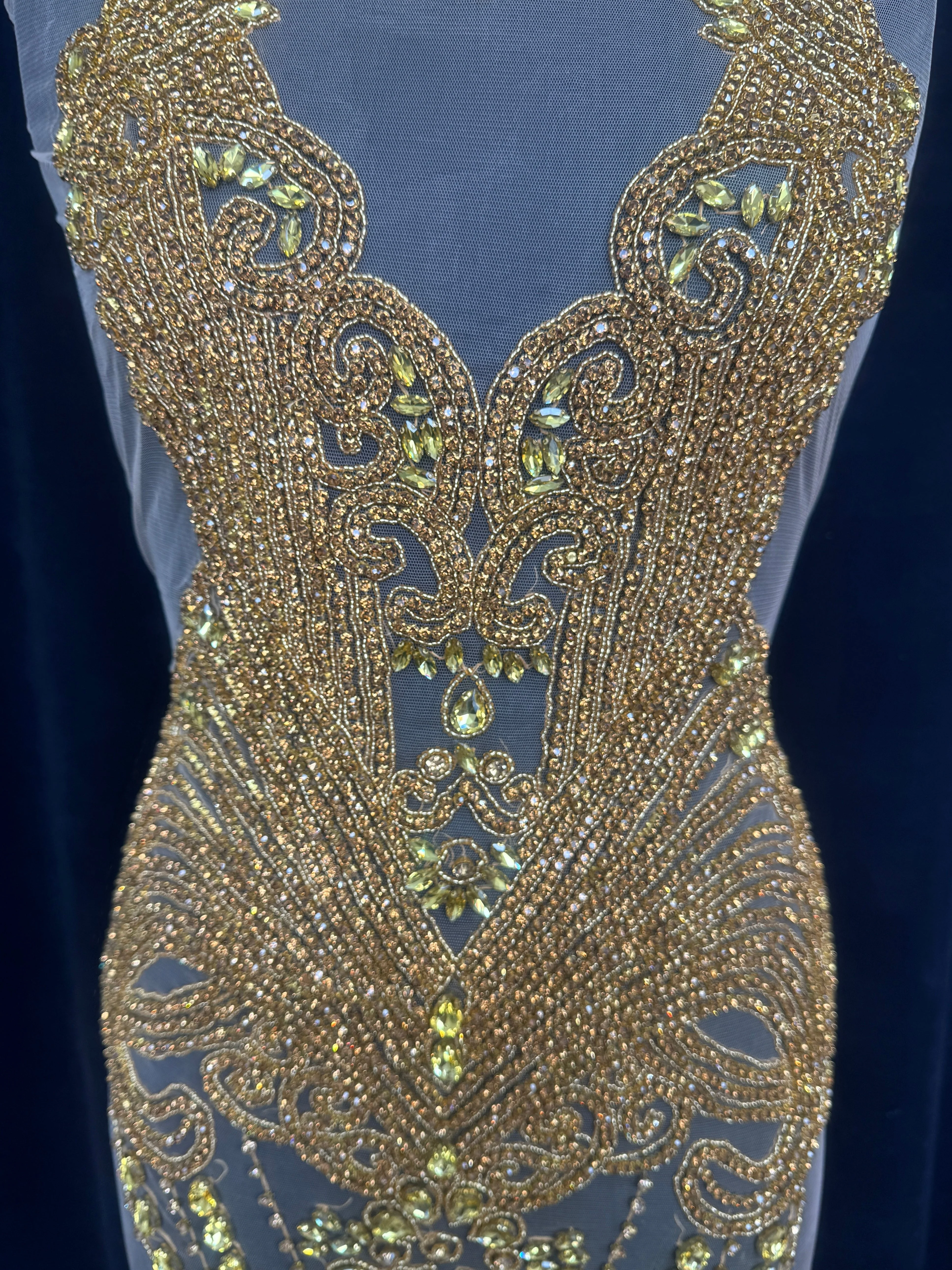 Gigi Gold Rhinestone Bodice Applique - Image 7