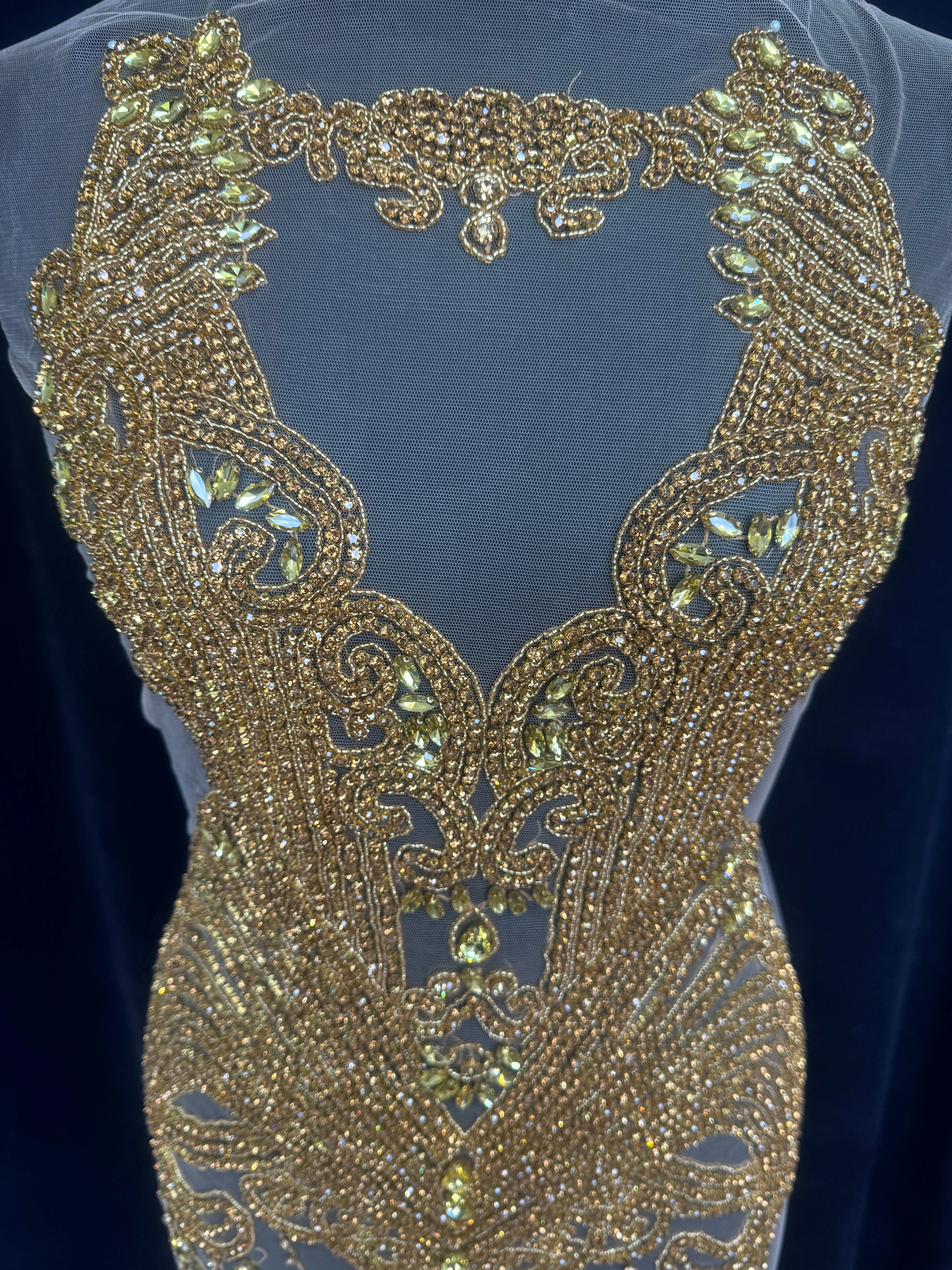Gigi Gold Rhinestone Bodice Applique - Image 9