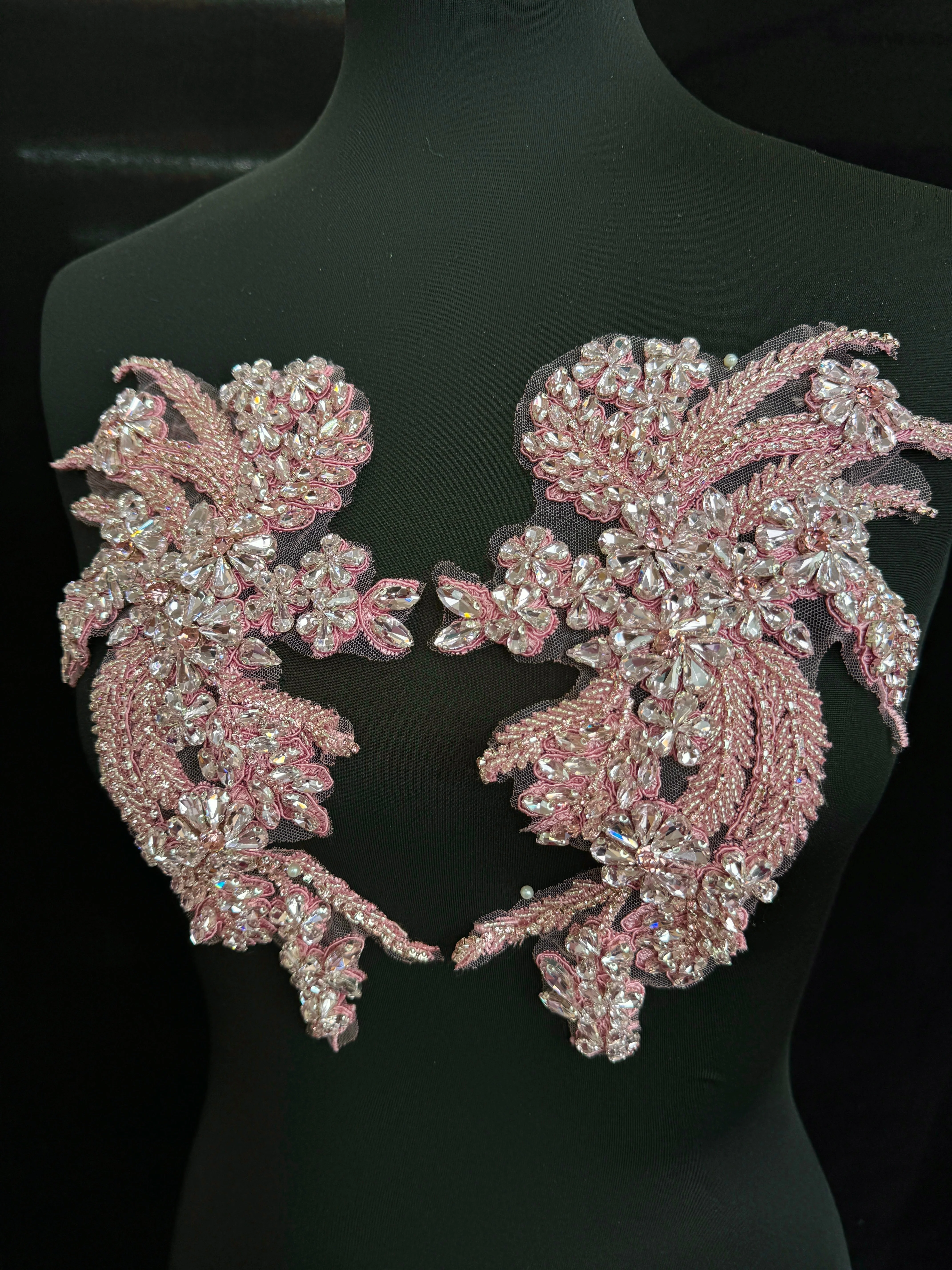 Gina Baby Pink Rhinestones Applique - Image 2