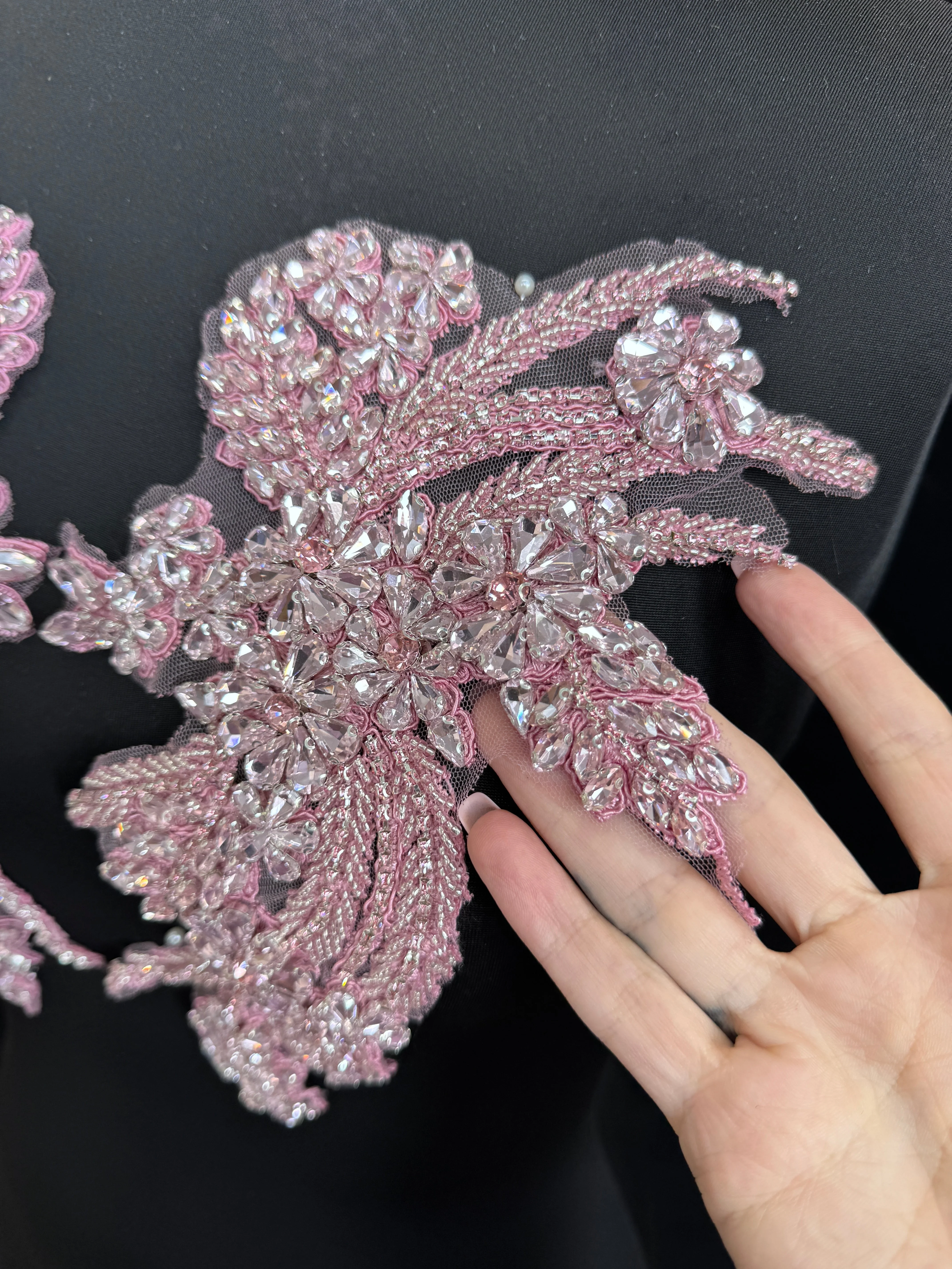 Gina Baby Pink Rhinestones Applique - Image 4