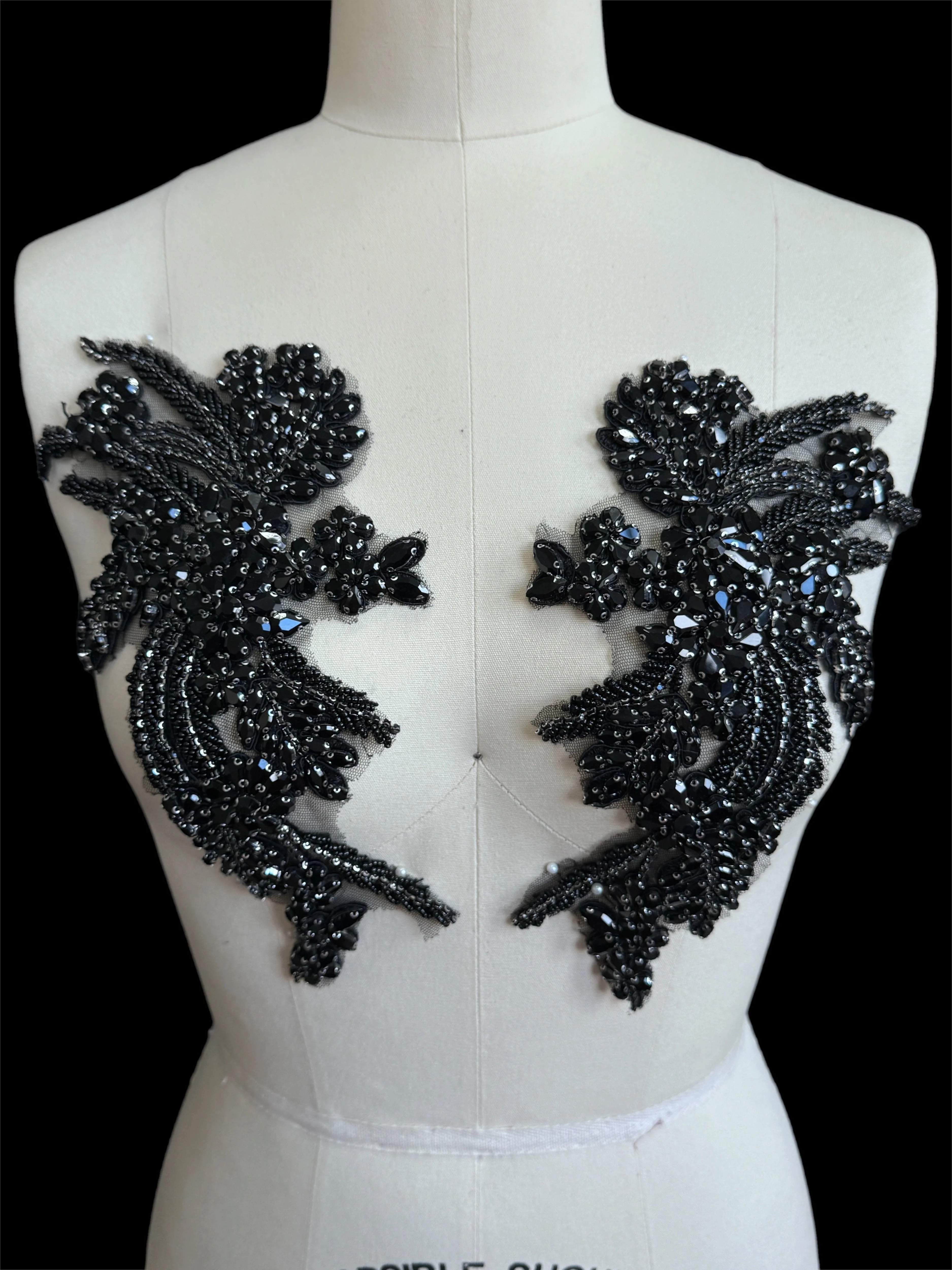 Gina Black Rhinestones Applique - Image 3